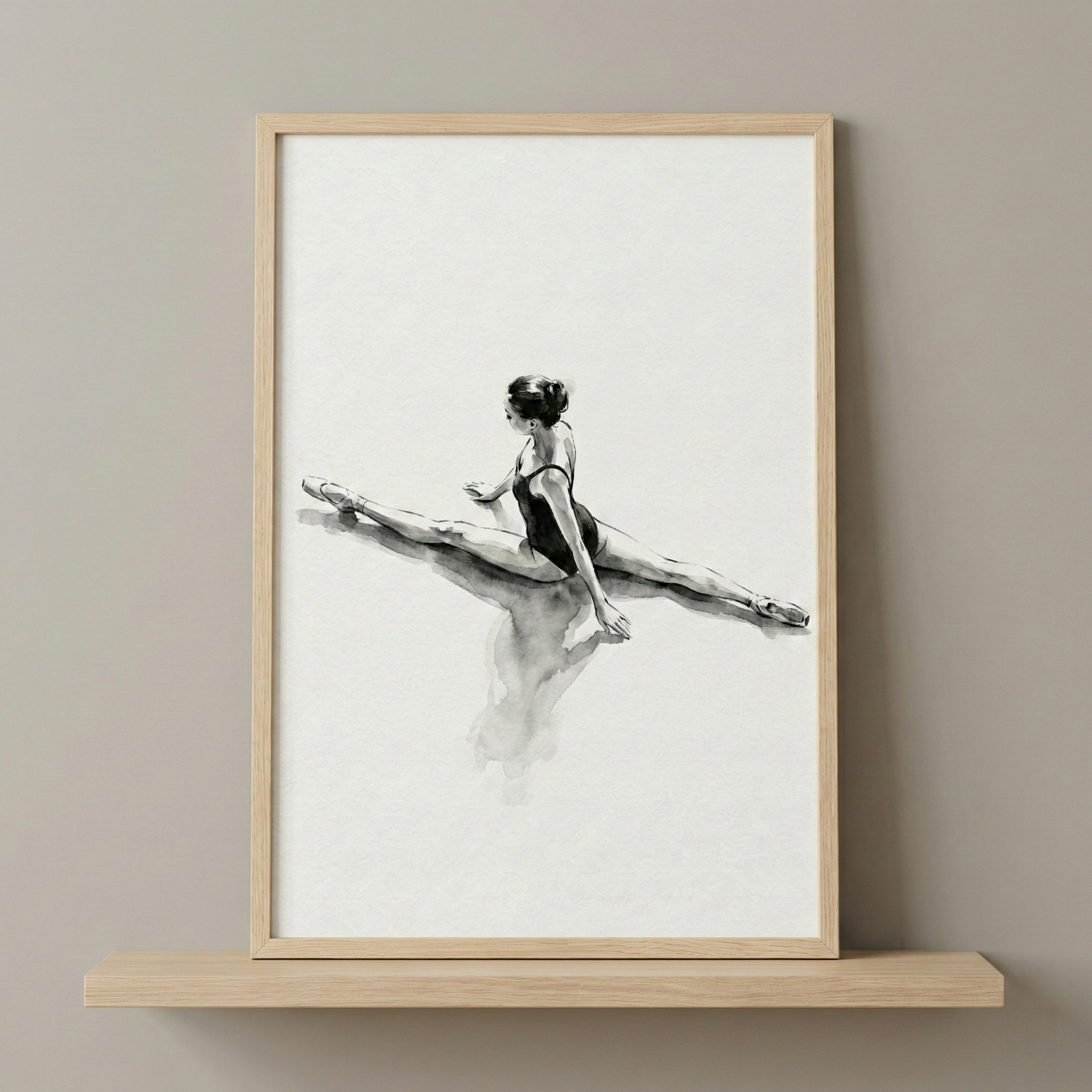 Minimalist Ballerina Wall Art - Graceful Split