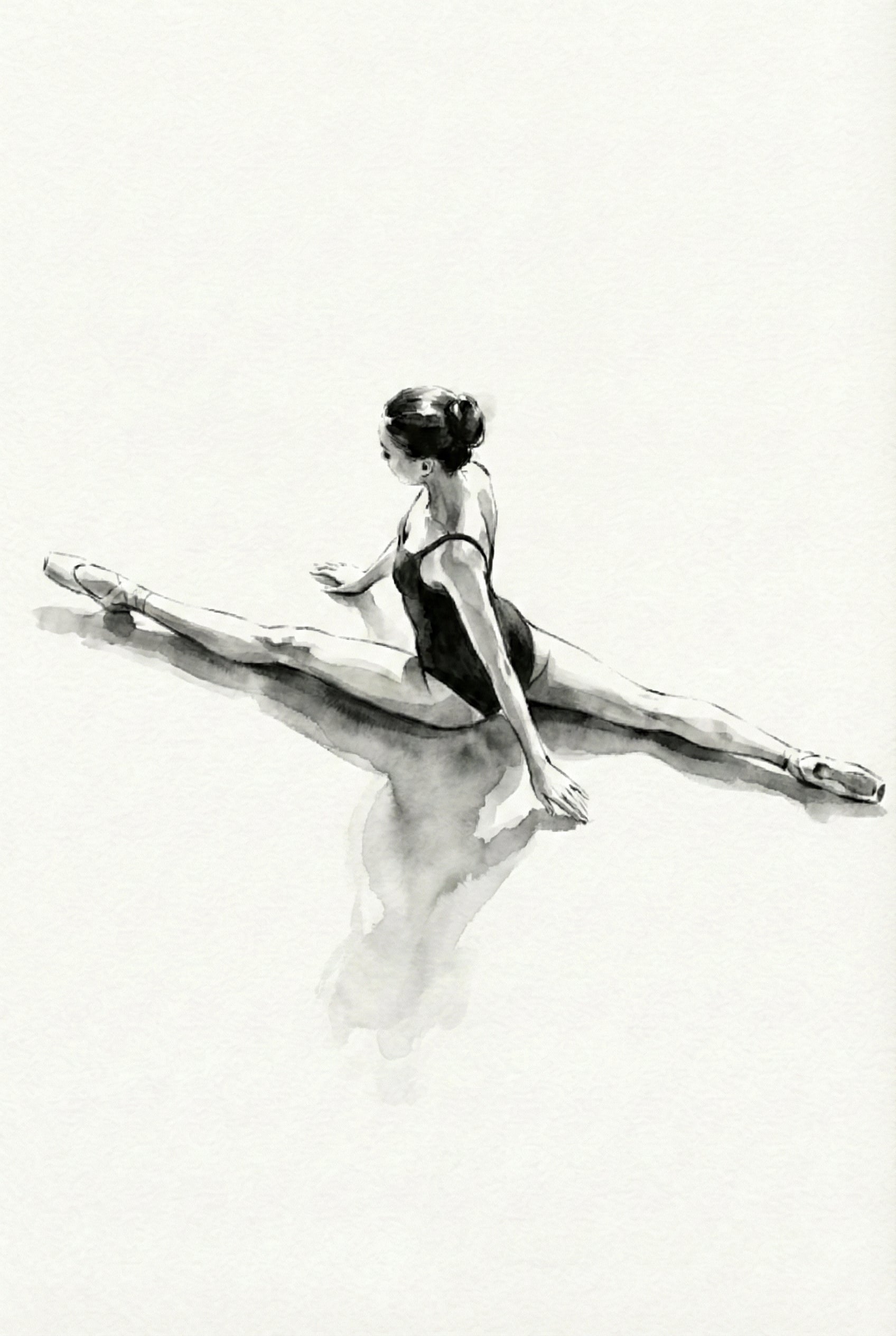 Minimalist Ballerina Wall Art - Graceful Split