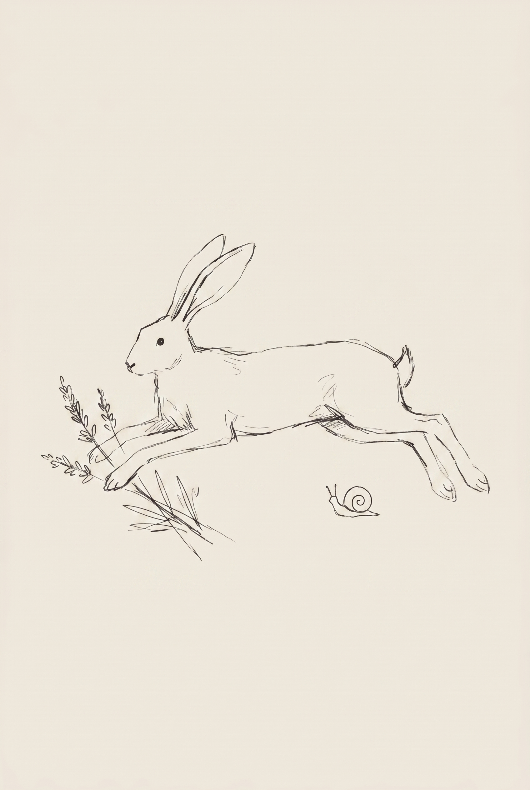 Minimalist Leaping Bunny Wall Art - Swift Meadow Leap