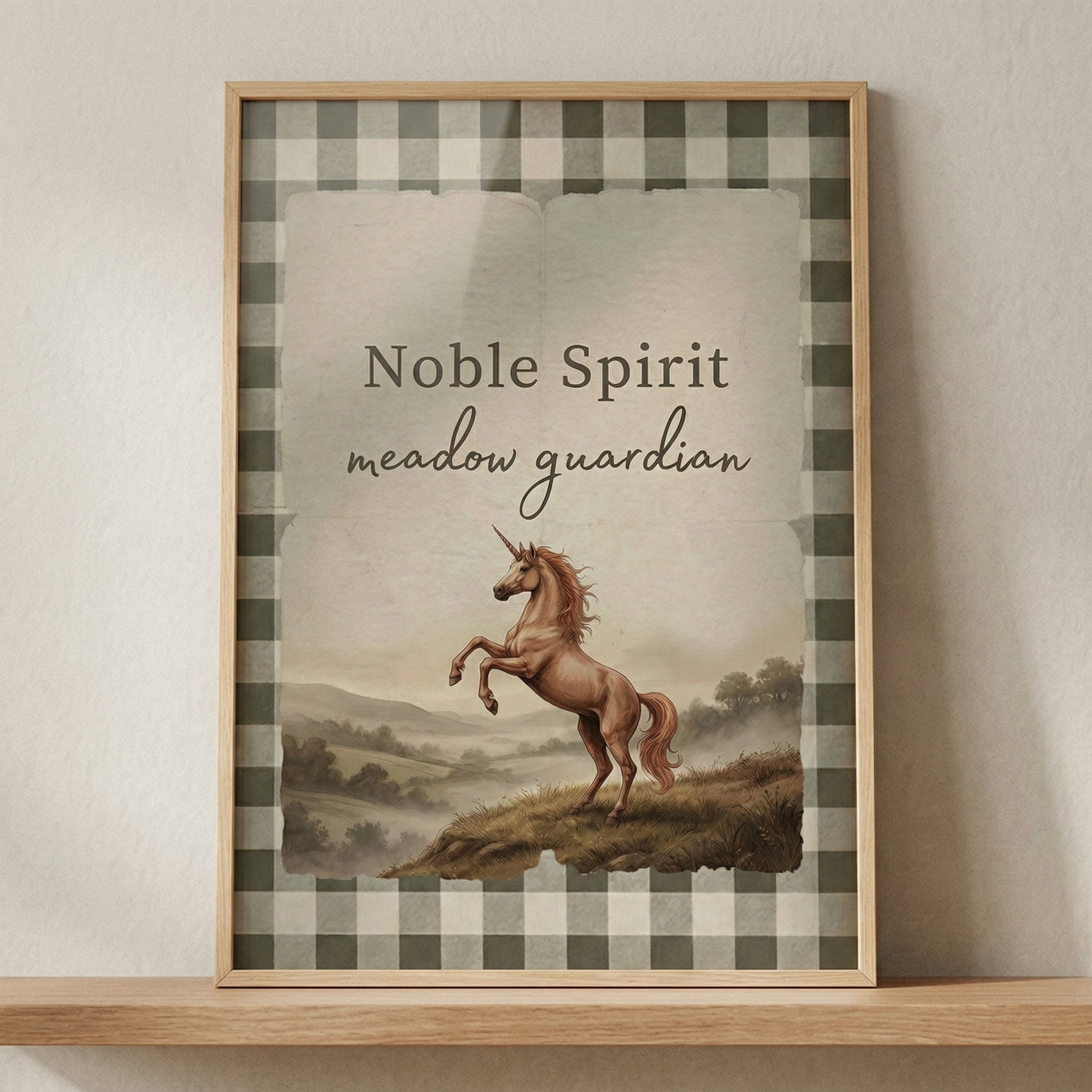 Misty Meadow Rearing Unicorn Wall Art - Noble Meadow Spirit