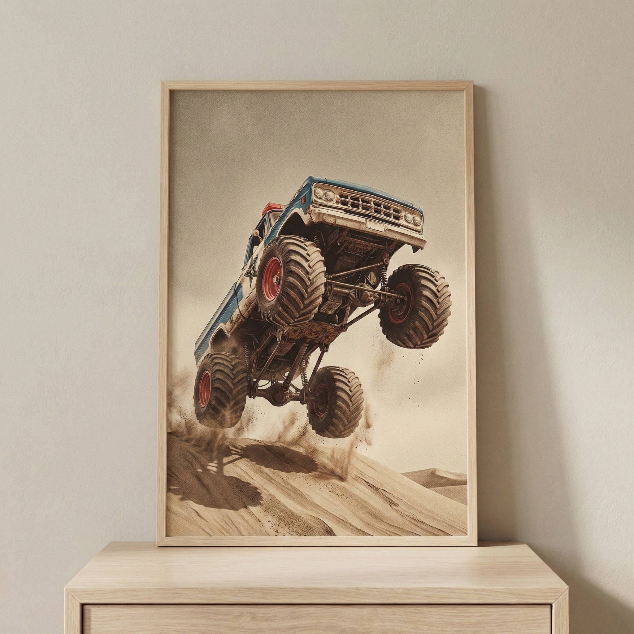 Kinetic Might - Monster Truck Framed Wall Art for Living Room, Bedroom or Office
