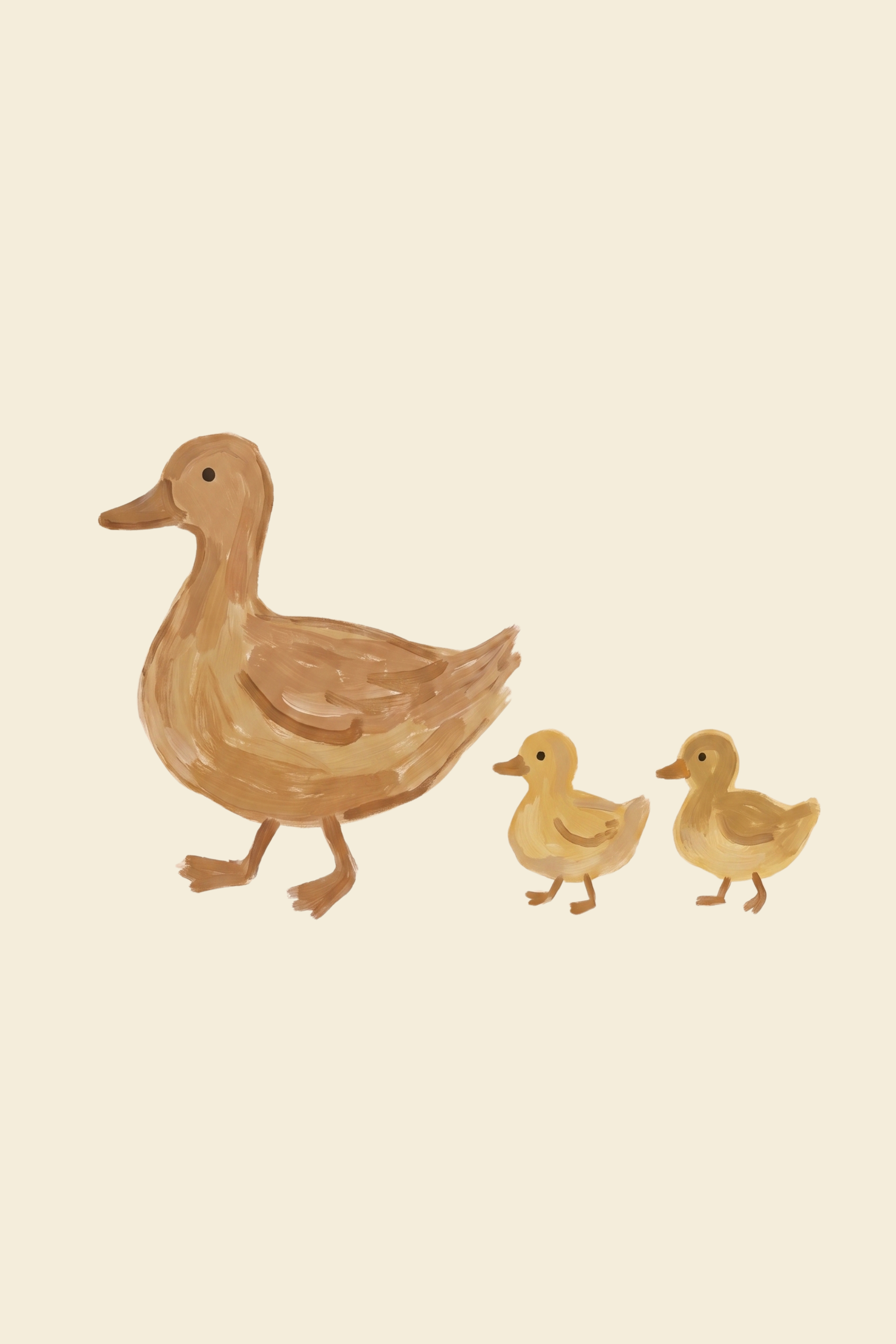 Mother And Baby Duck Wall Art - Mama Duck Parade