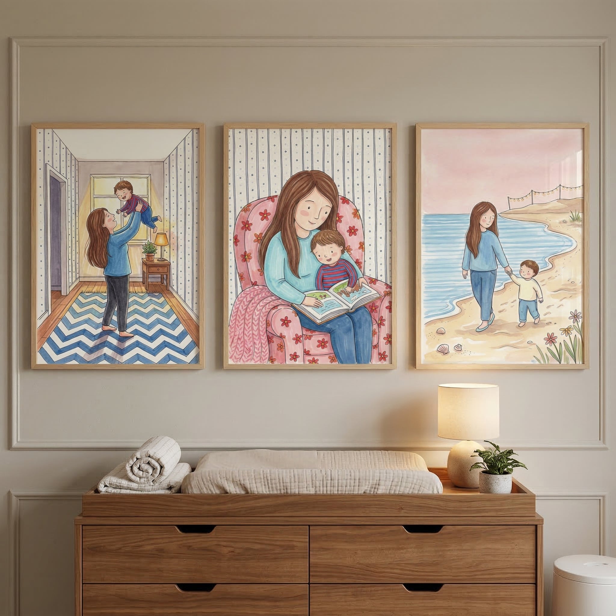 Motherhood Collection Wall Art Set of 3 - Motherhood Moments