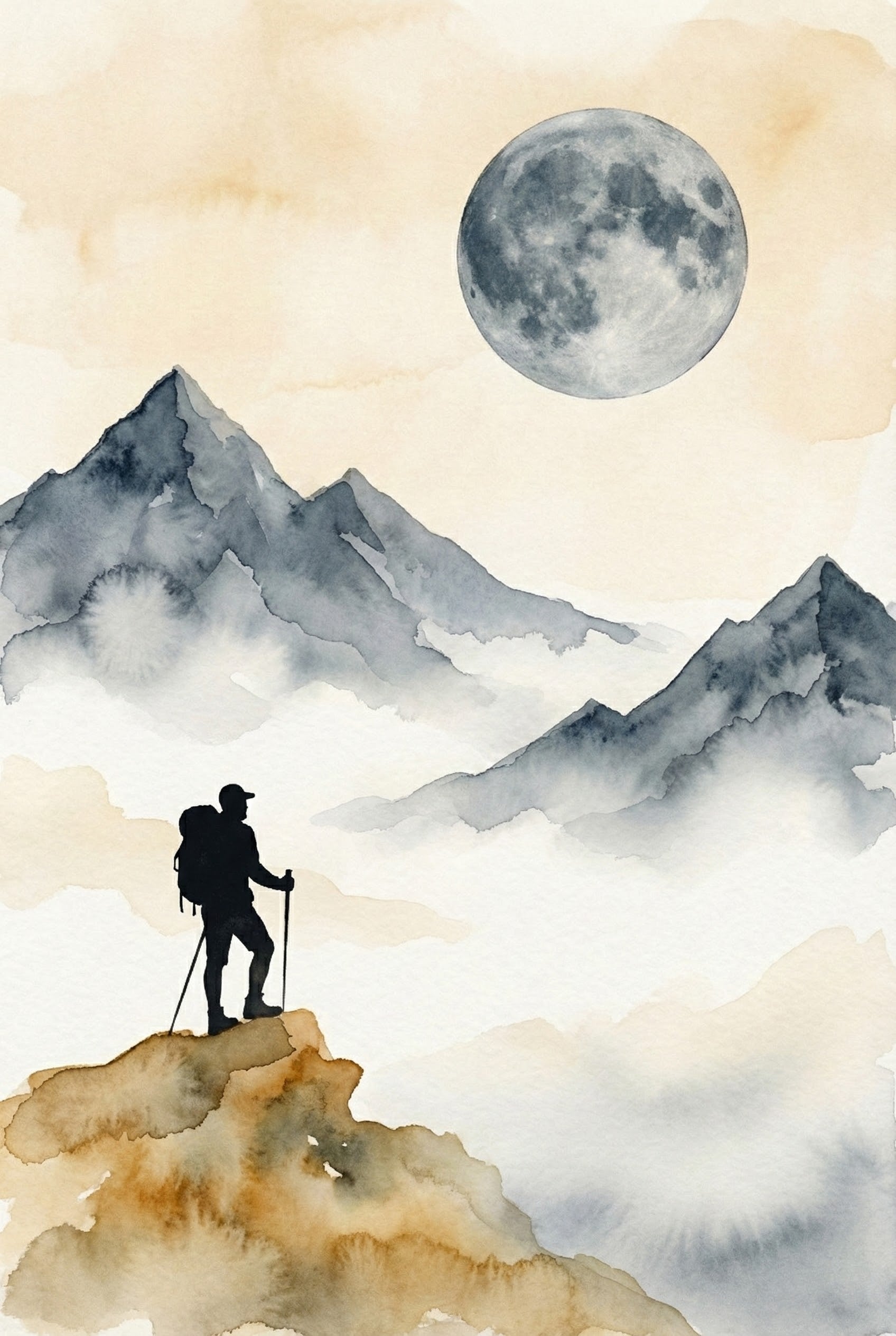 Lunar Ascent - Mountains Framed Wall Art for Living Room, Bedroom or Office