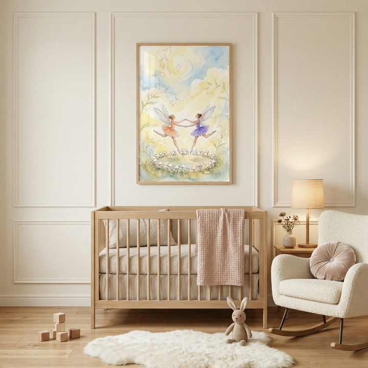 Mushroom Circle Fairy Dance Wall Art - Fairy Ring Dance