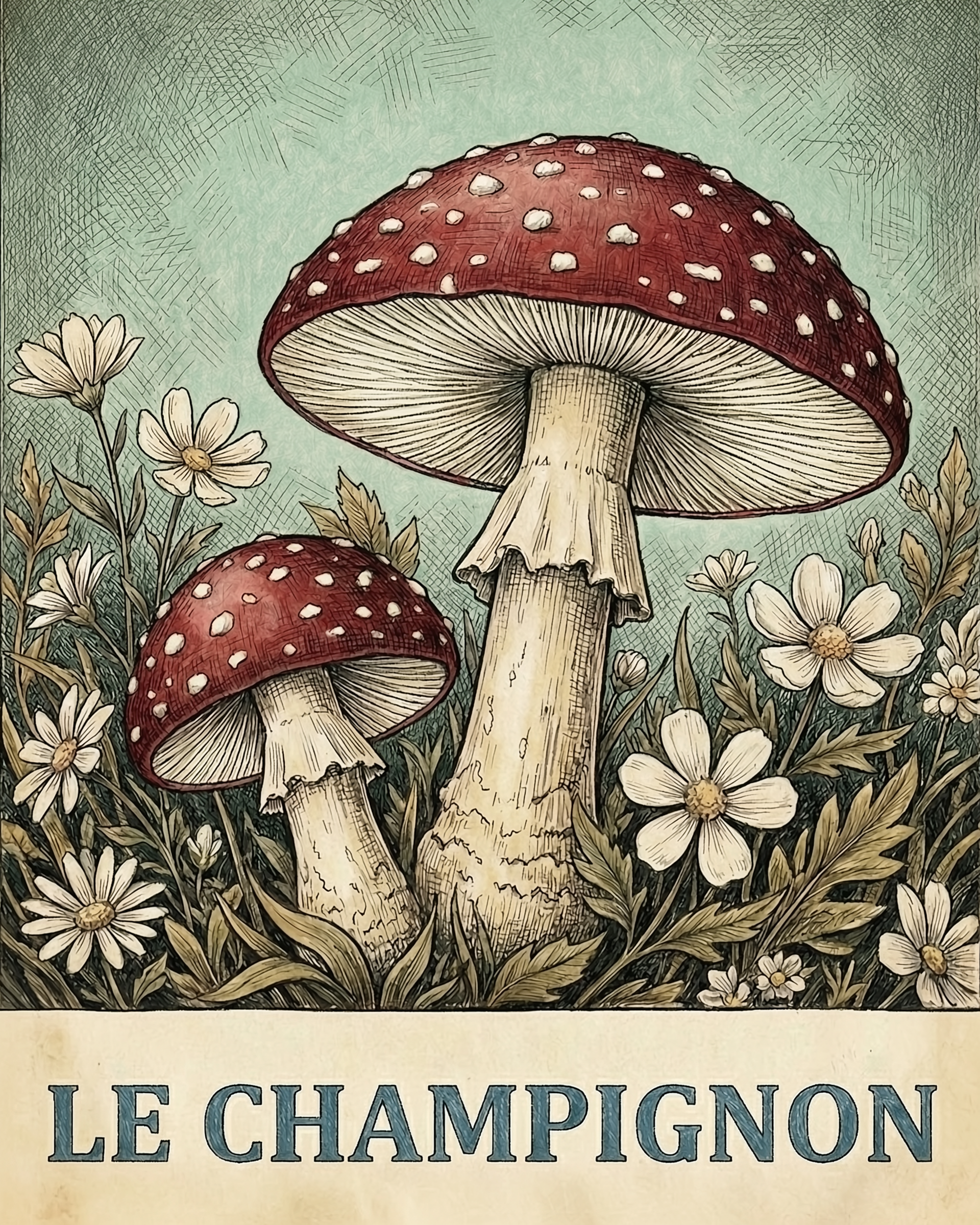 Mushroom Elegance - Mushroom Framed Wall Art for Living Room, Bedroom or Office