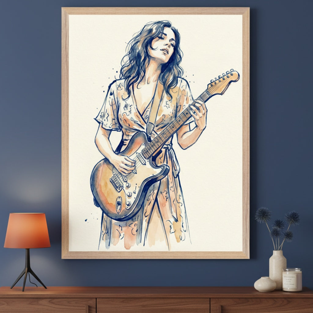 Rhythmic Grace - Music Framed Wall Art for Living Room, Bedroom or Office