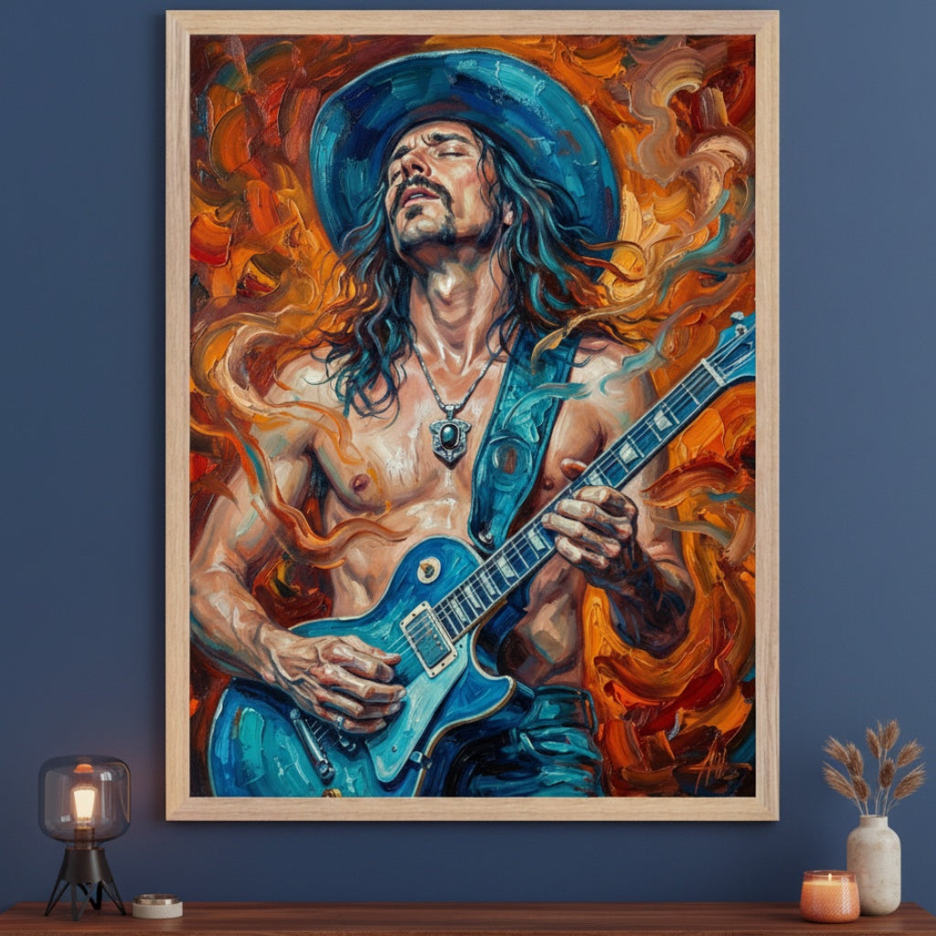 Mystic Strings - Musician Framed Wall Art for Living Room, Bedroom or Office