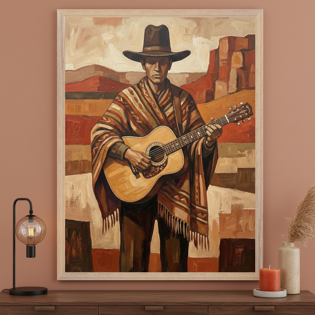 Canyon Serenade - Musician Framed Wall Art for Living Room, Bedroom or Office