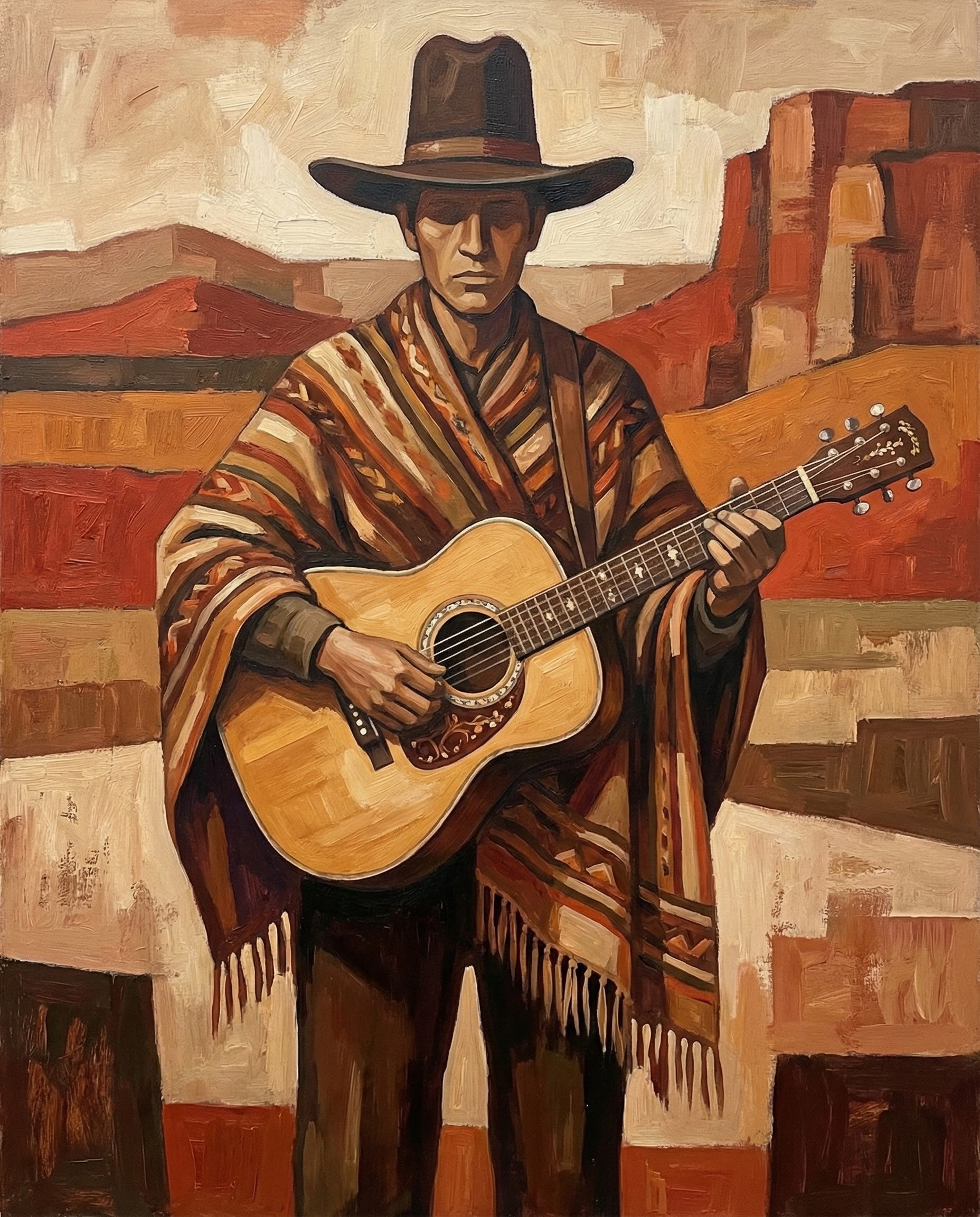 Canyon Serenade - Musician Framed Wall Art for Living Room, Bedroom or Office