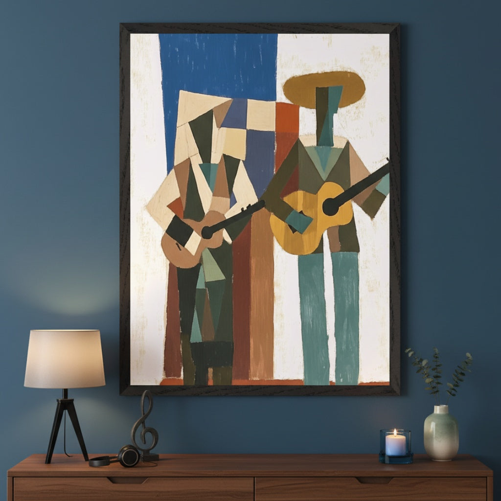 Geometric Harmony - Musicians Wall Art for Living Room, Bedroom or Office