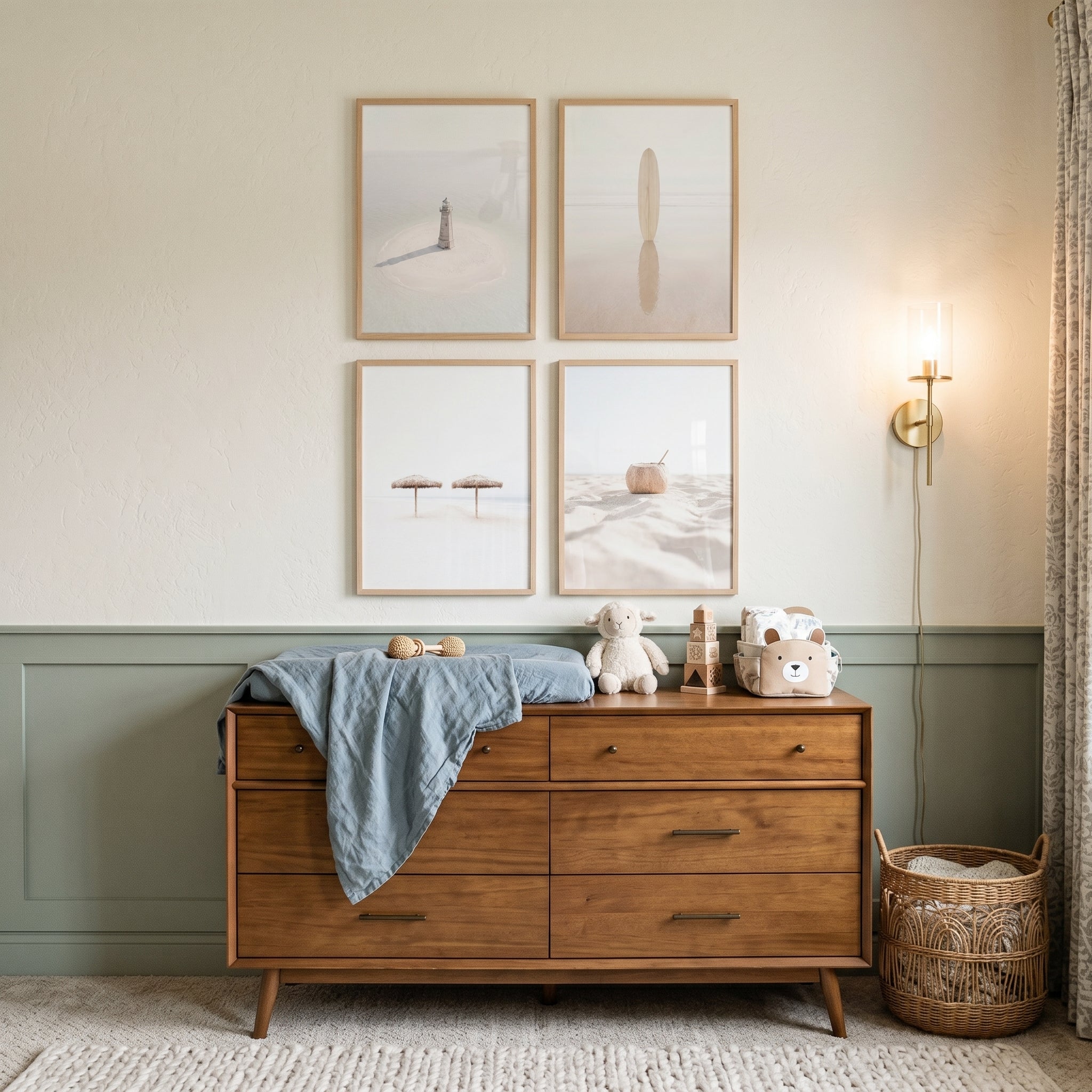 Neutral Beige Landscape Beach Wall Art Set Of 4 - Quiet Coastal Moments