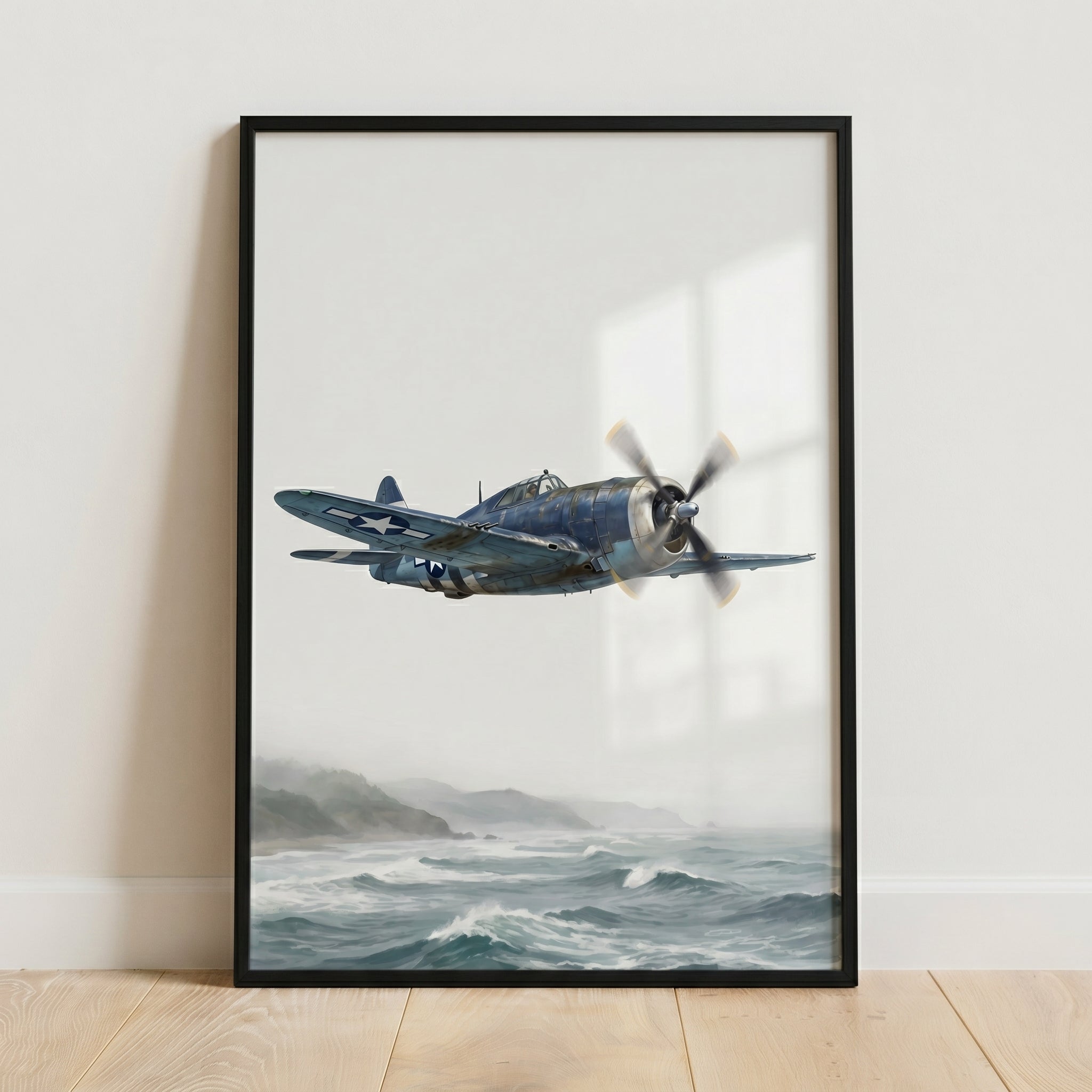 Ocean Navy Warbird Wall Art - Azure Sea Patrol