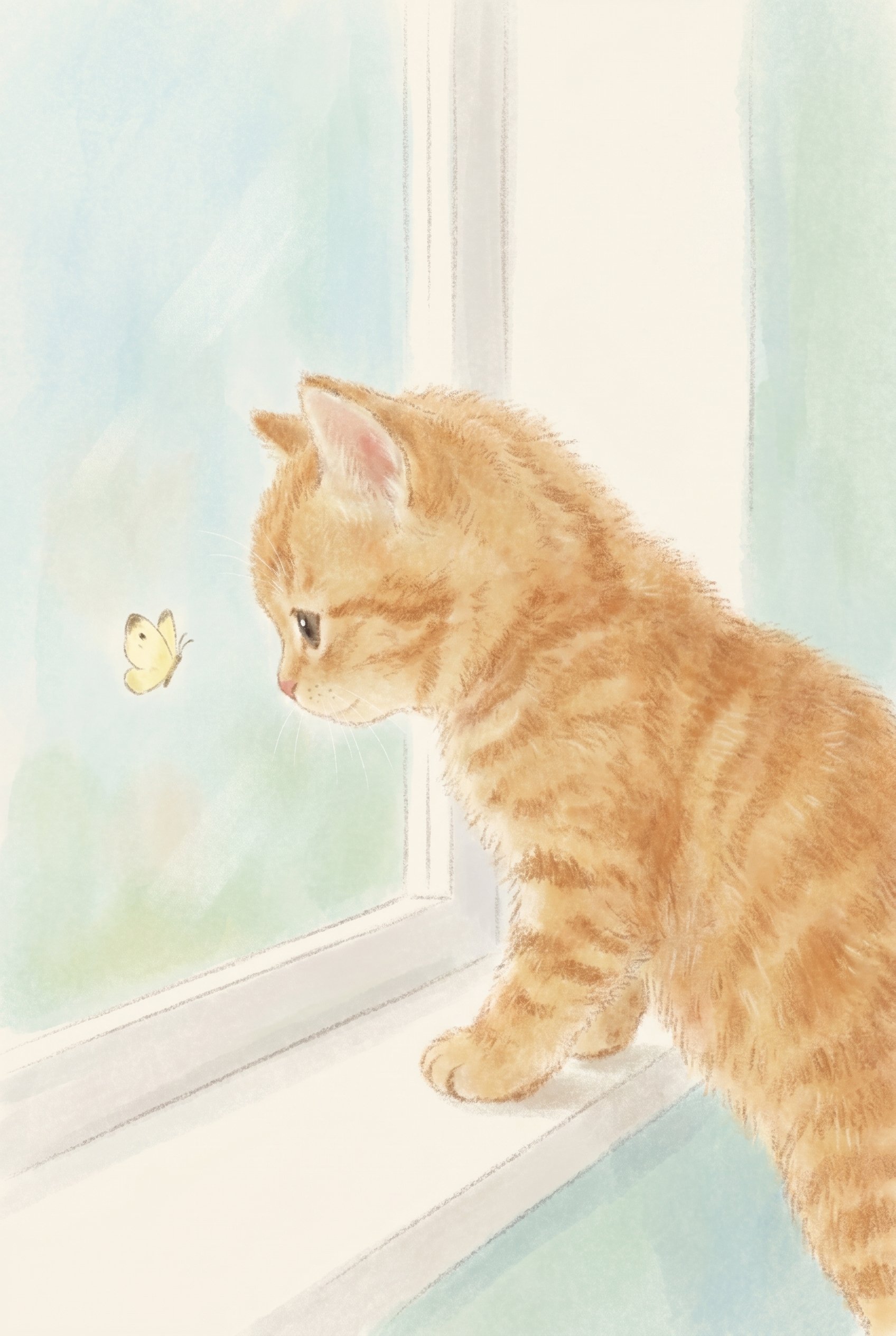 Orange Tabby Kitten Wall Art - Curious Ginger Kitten
