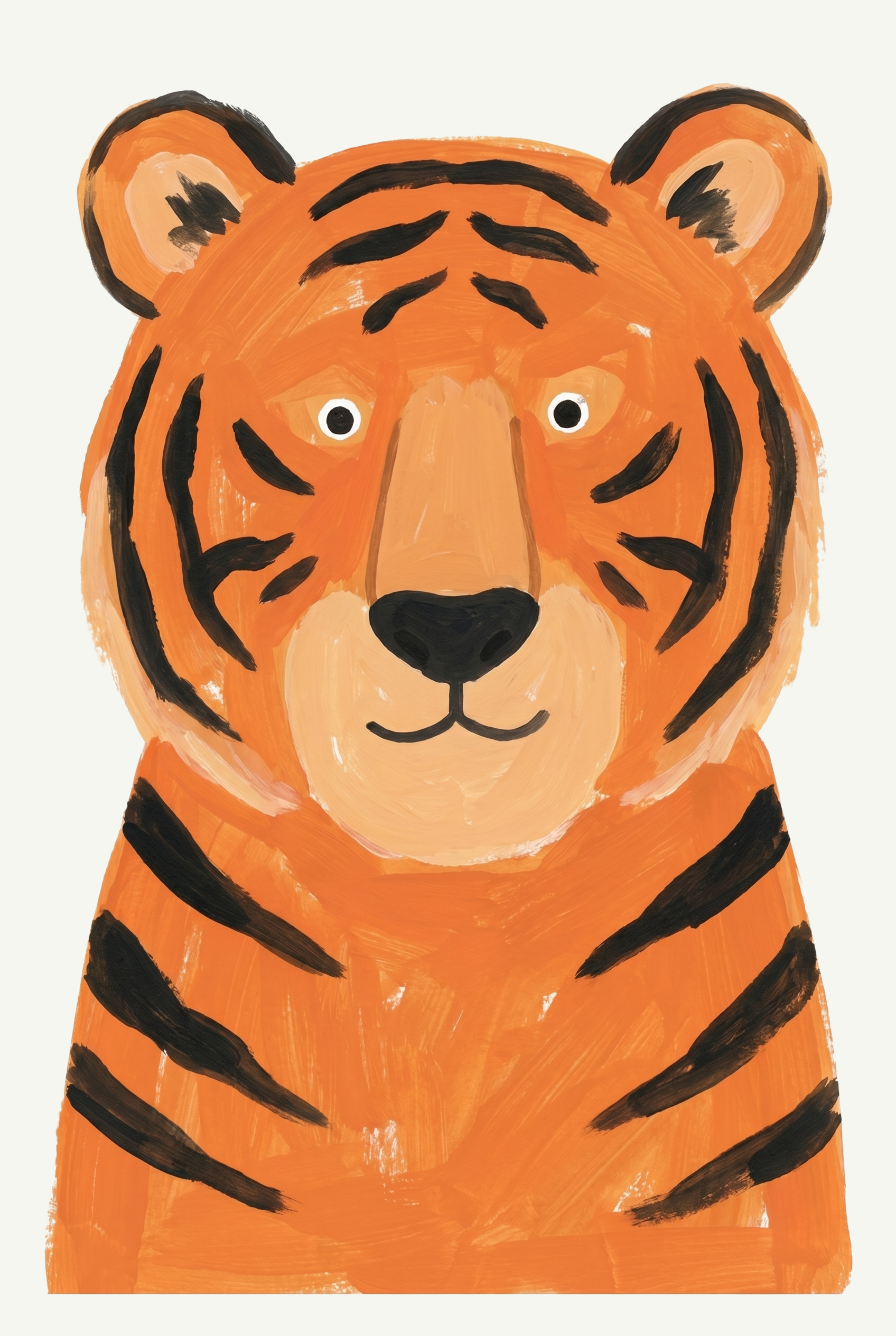 Orange Tiger Wall Art - Bold Striped Tiger