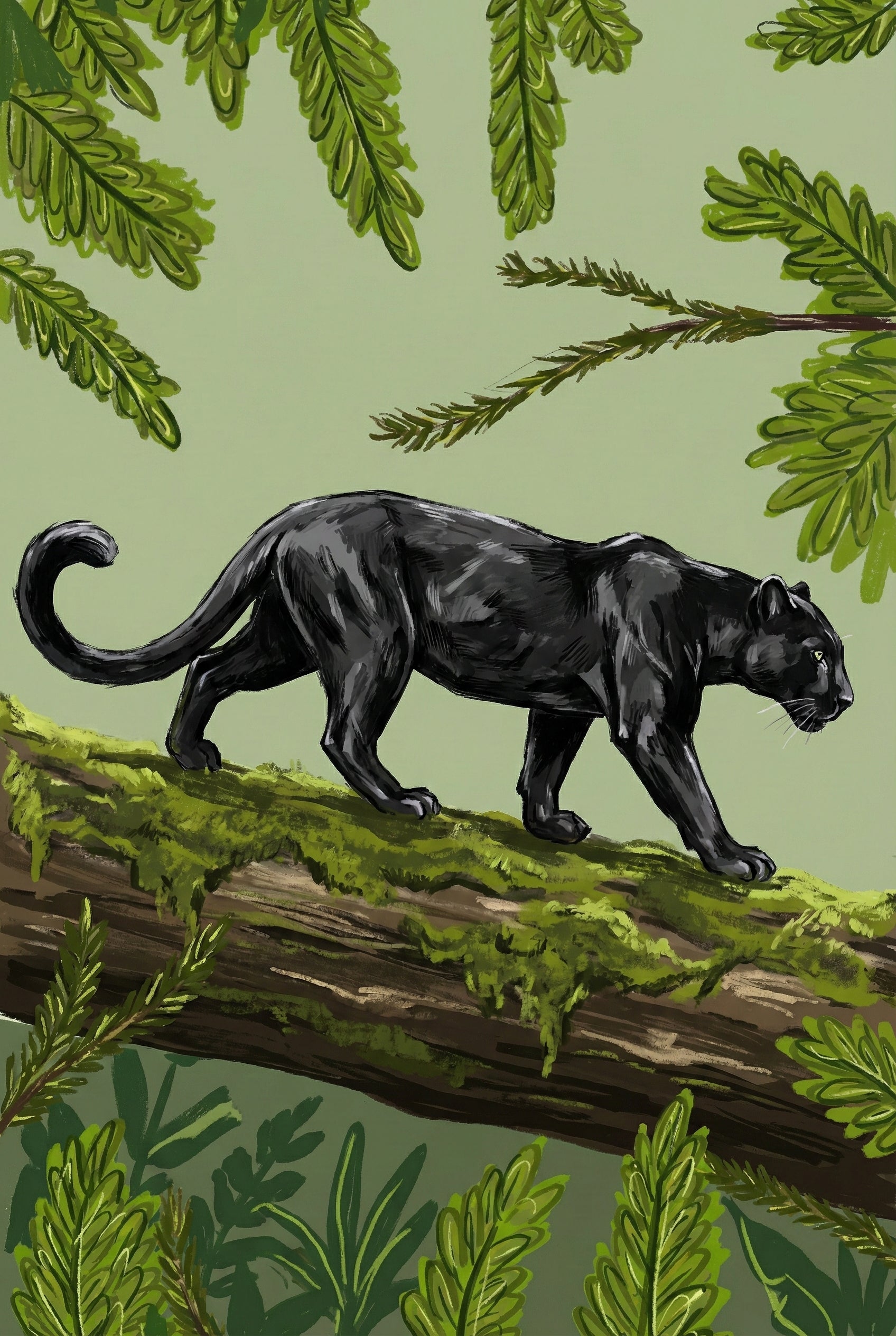 Panther Print For Kids Room - Emerald Forest Stalker