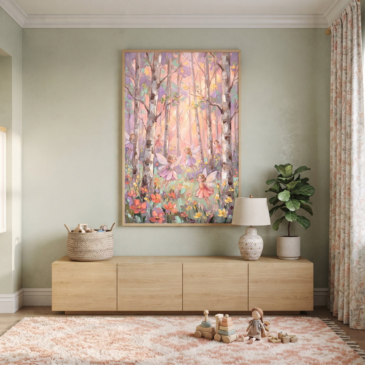 Pastel Woodland Fairy Wall Art - Enchanted Fairy Forest