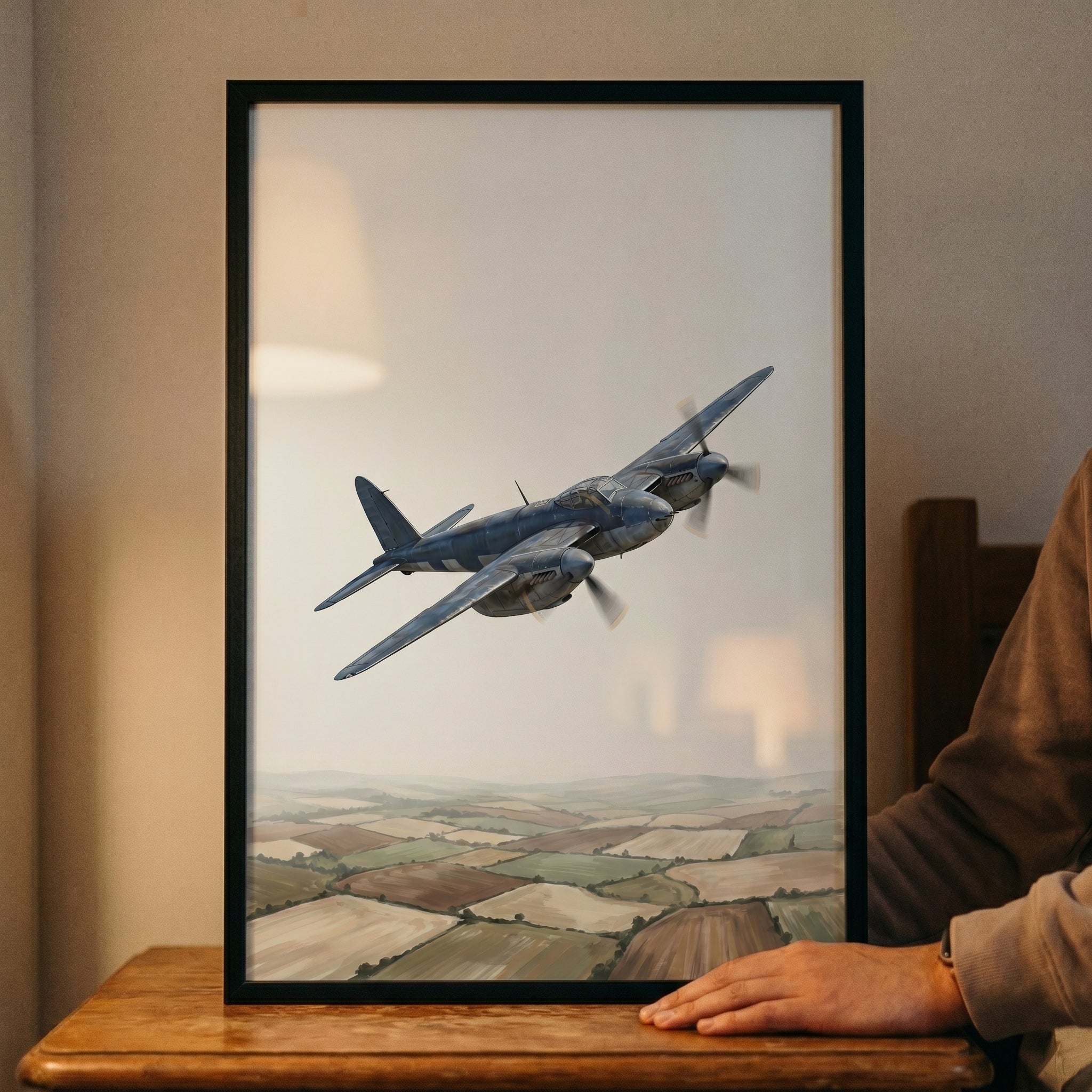 Patchwork Field Vintage Airplane Wall Art - Vintage Sky Guardian