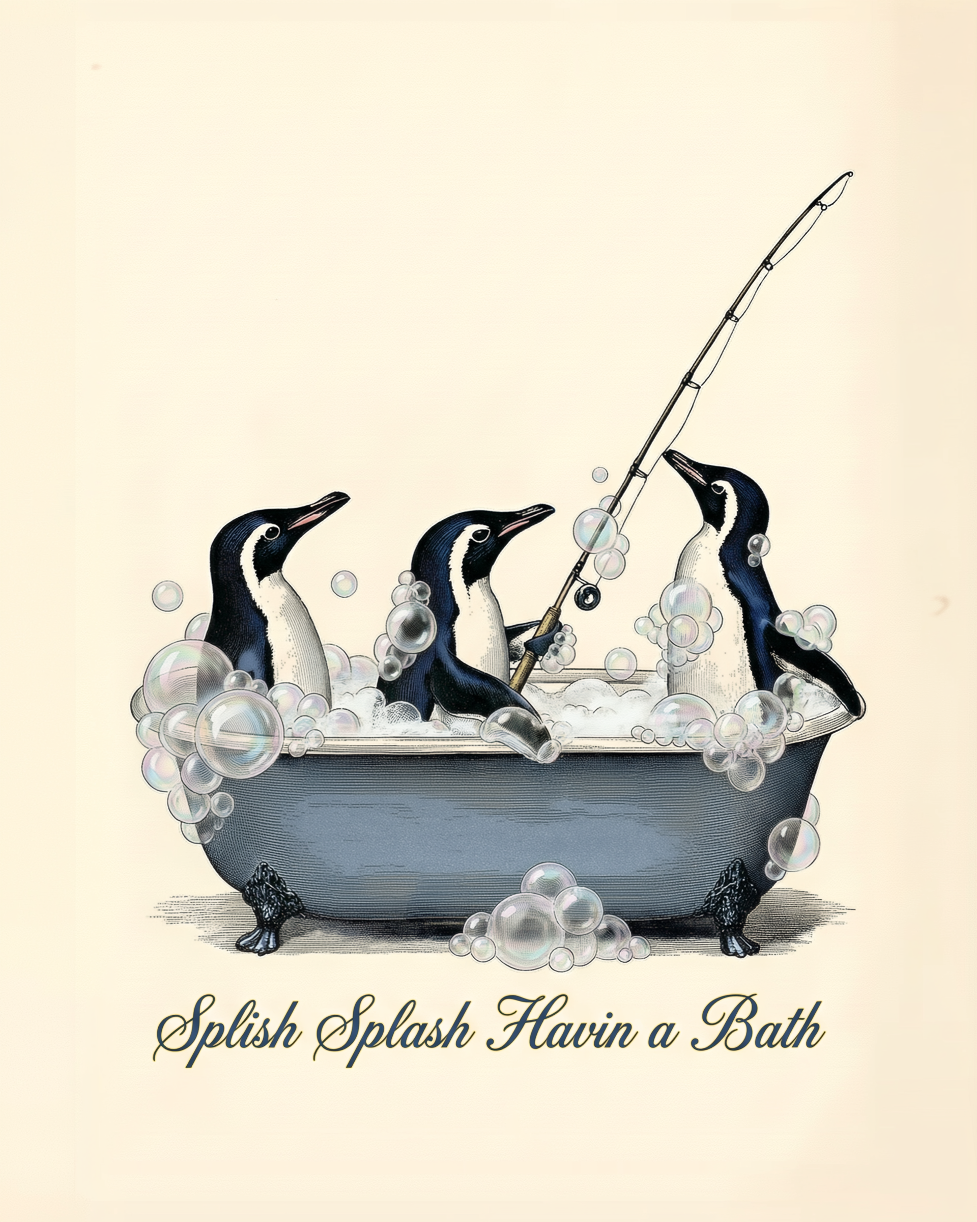 Arctic Wash - Penguins Framed Wall Art for Living Room, Bedroom or Office