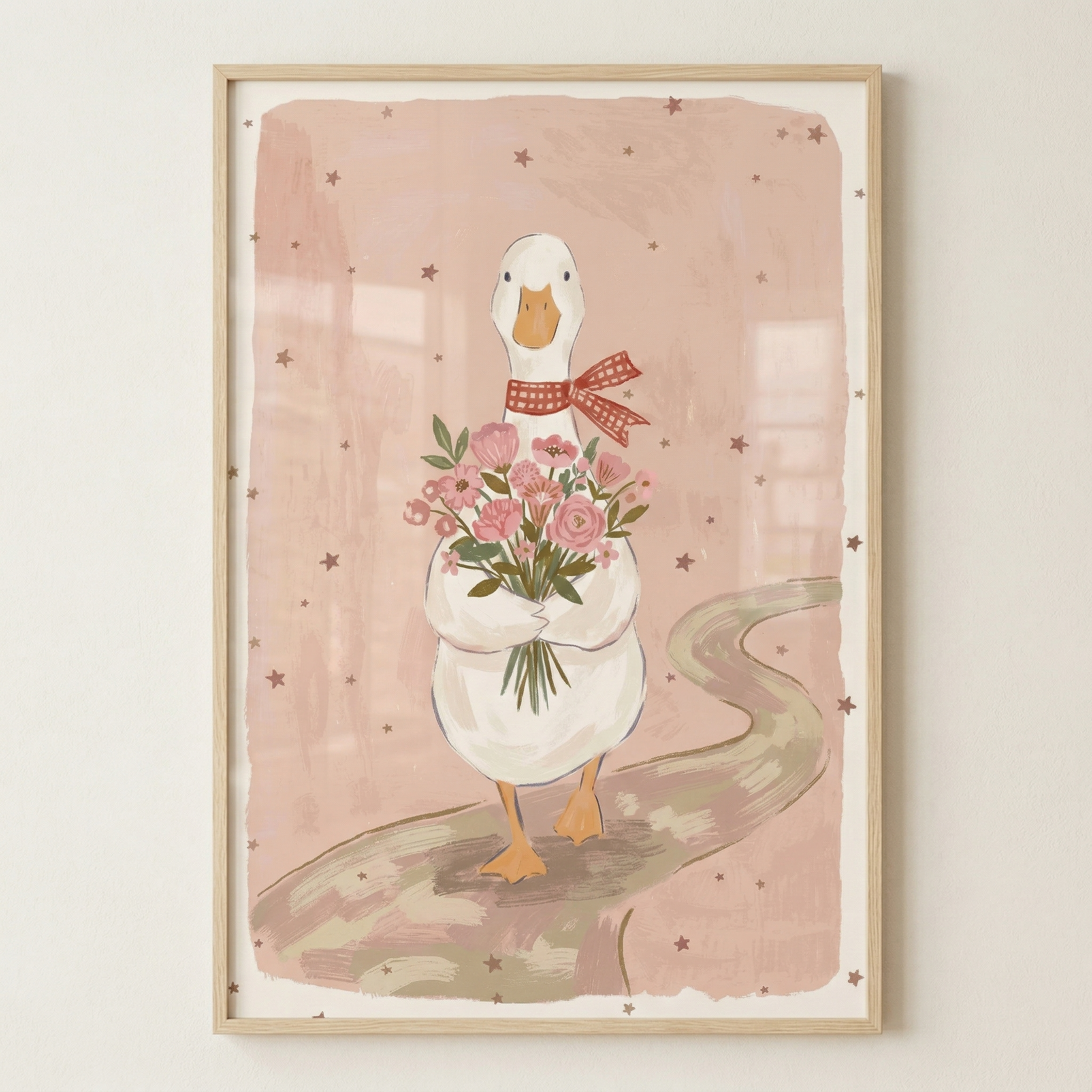 Pink Floral Goose Wall Art - Floral Goose Delivery
