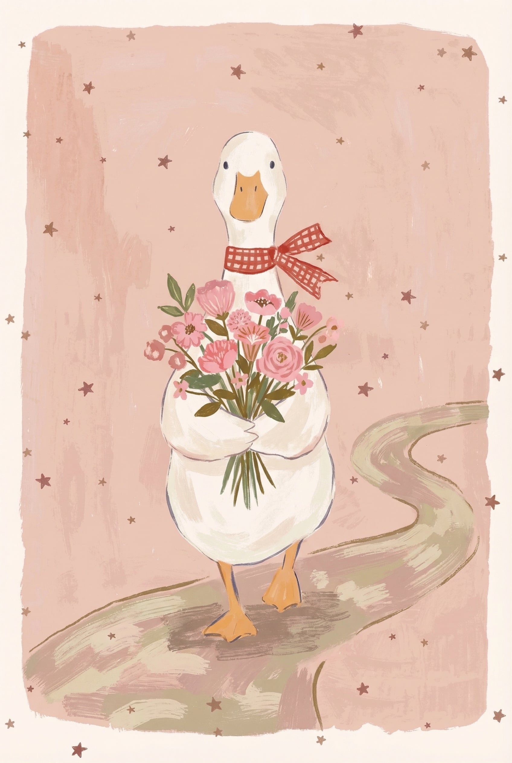 Pink Floral Goose Wall Art - Floral Goose Delivery