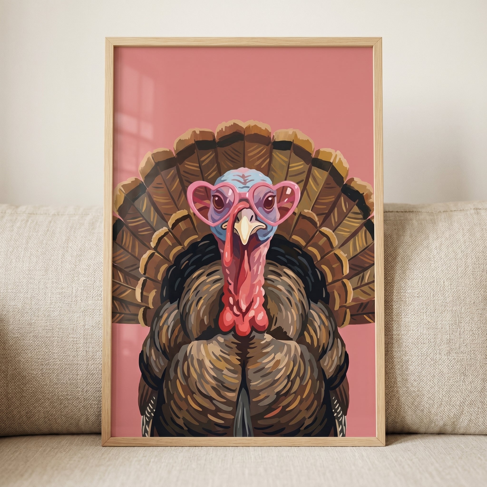 Pink Heart Glasses Turkey Wall Art - Heart Glasses Turkey