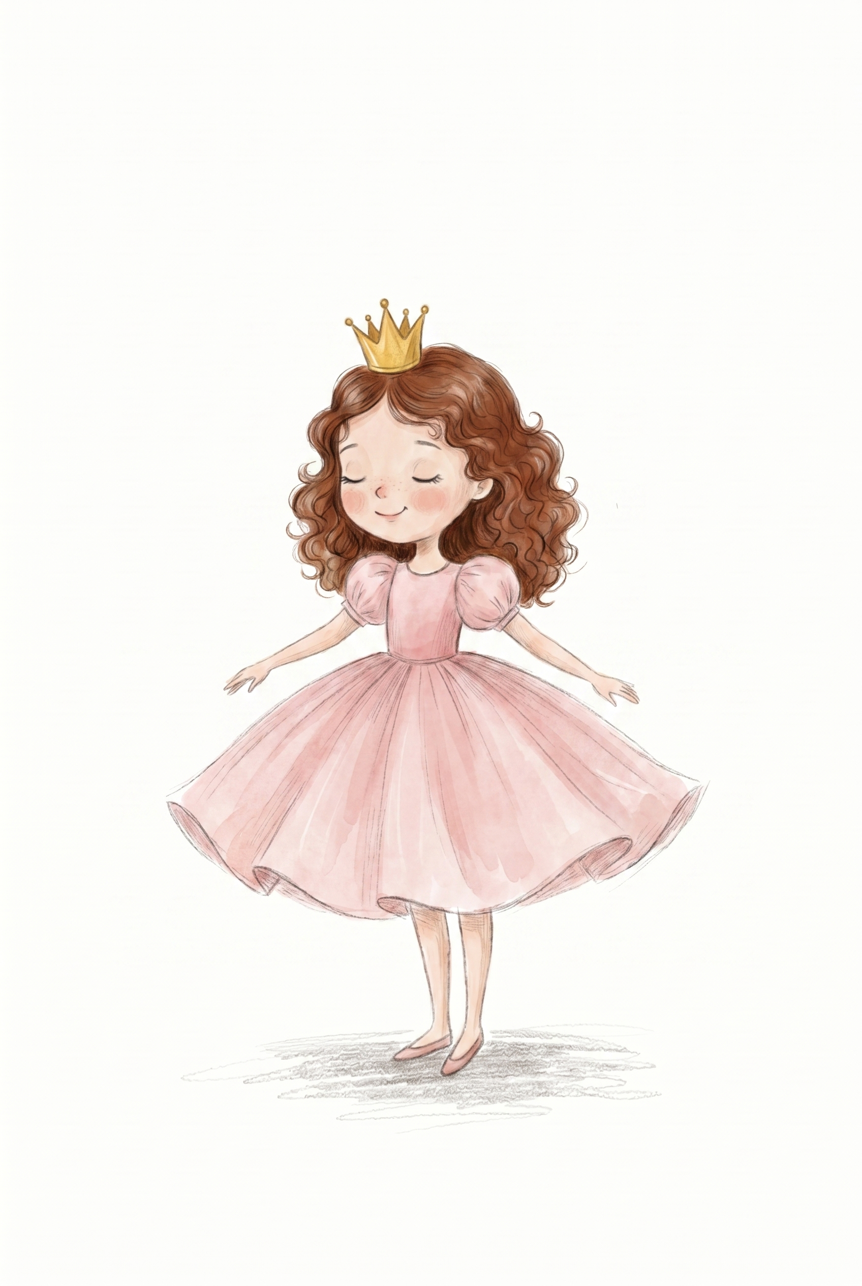 Pink Puffy Dress Girl Wall Art - Little Pink Princess