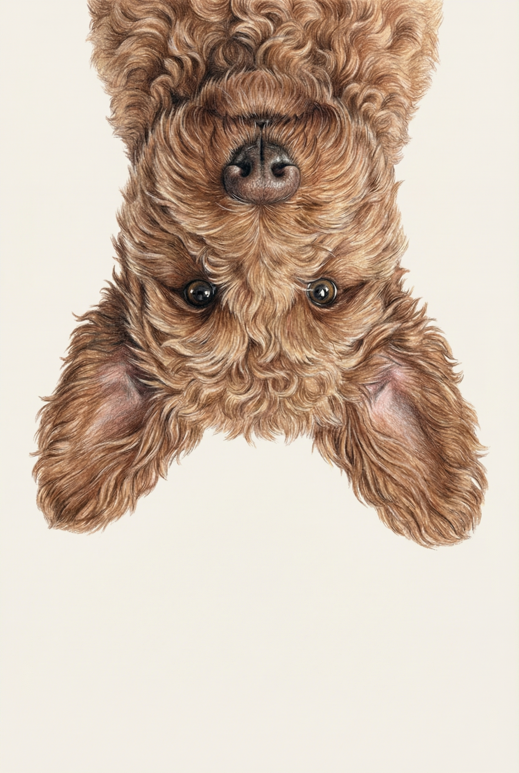 Playful Brown Poodle Mix Wall Art - Topsy Turvy Dog