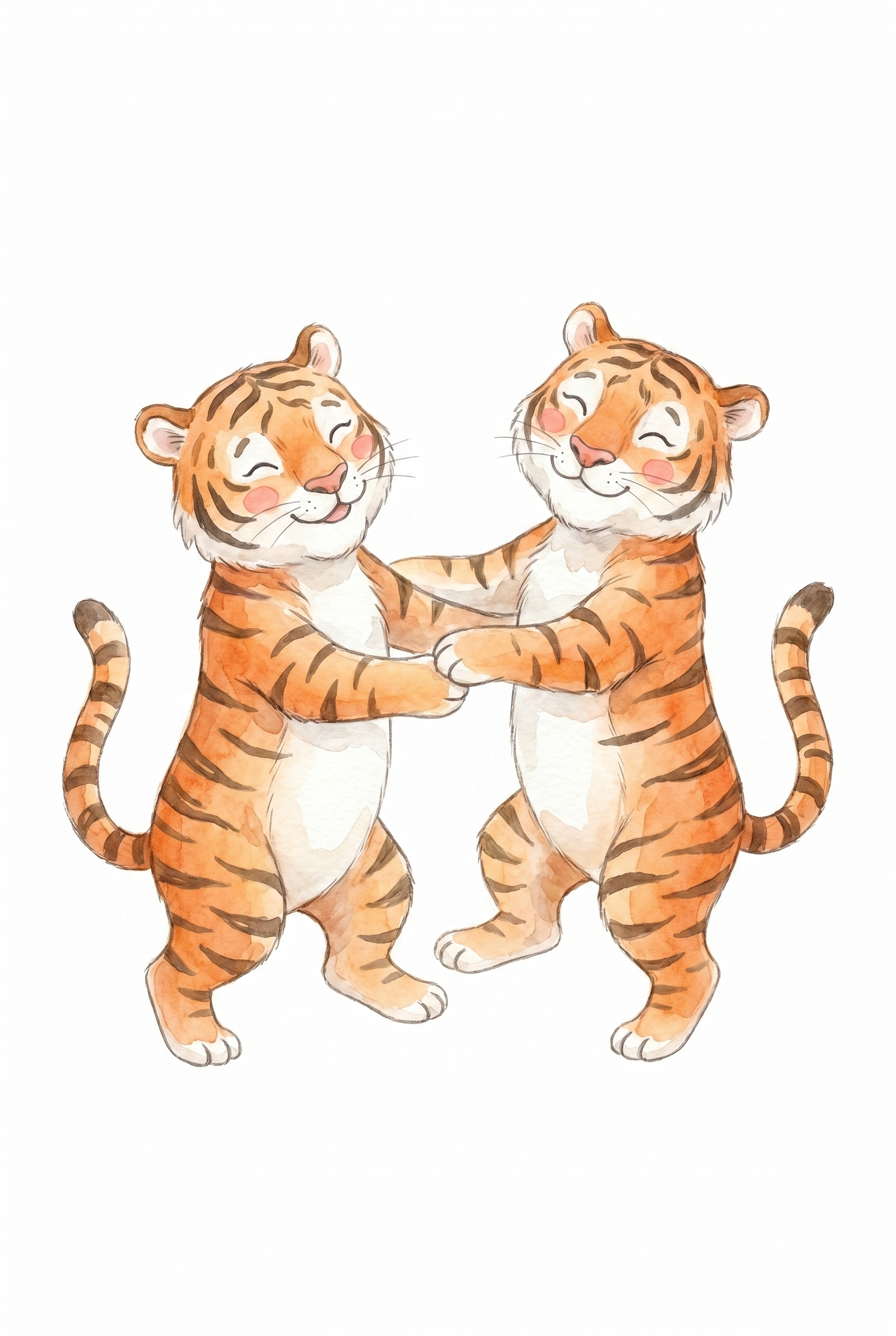 Playful Orange Dancing Tiger Wall Art - Dancing Tiger Pals