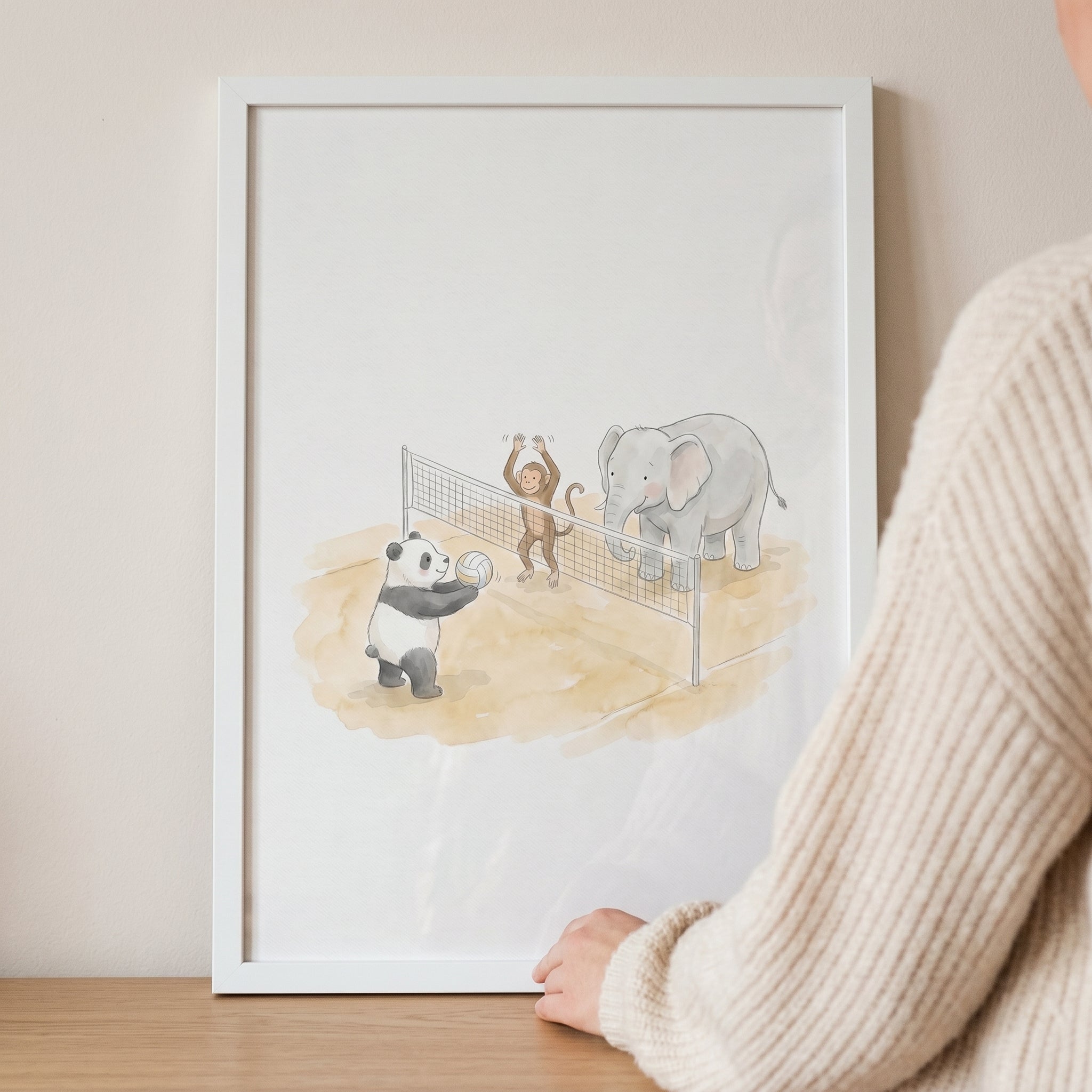 Playing Volleyball Animals Wall Art - Animal Volleyball Fun