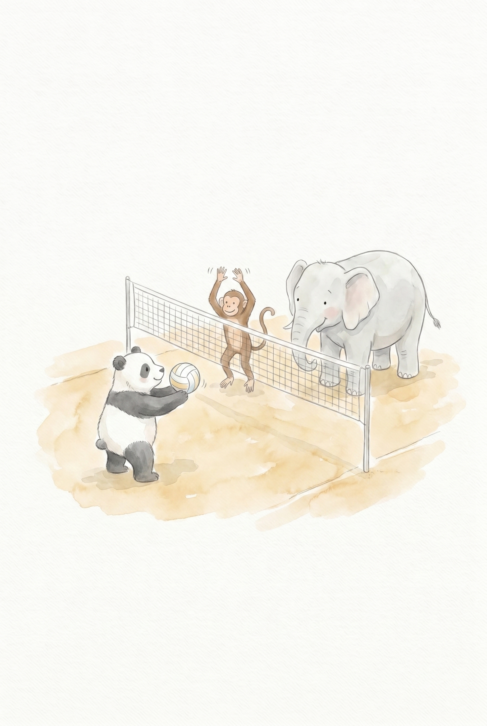 Playing Volleyball Animals Wall Art - Animal Volleyball Fun