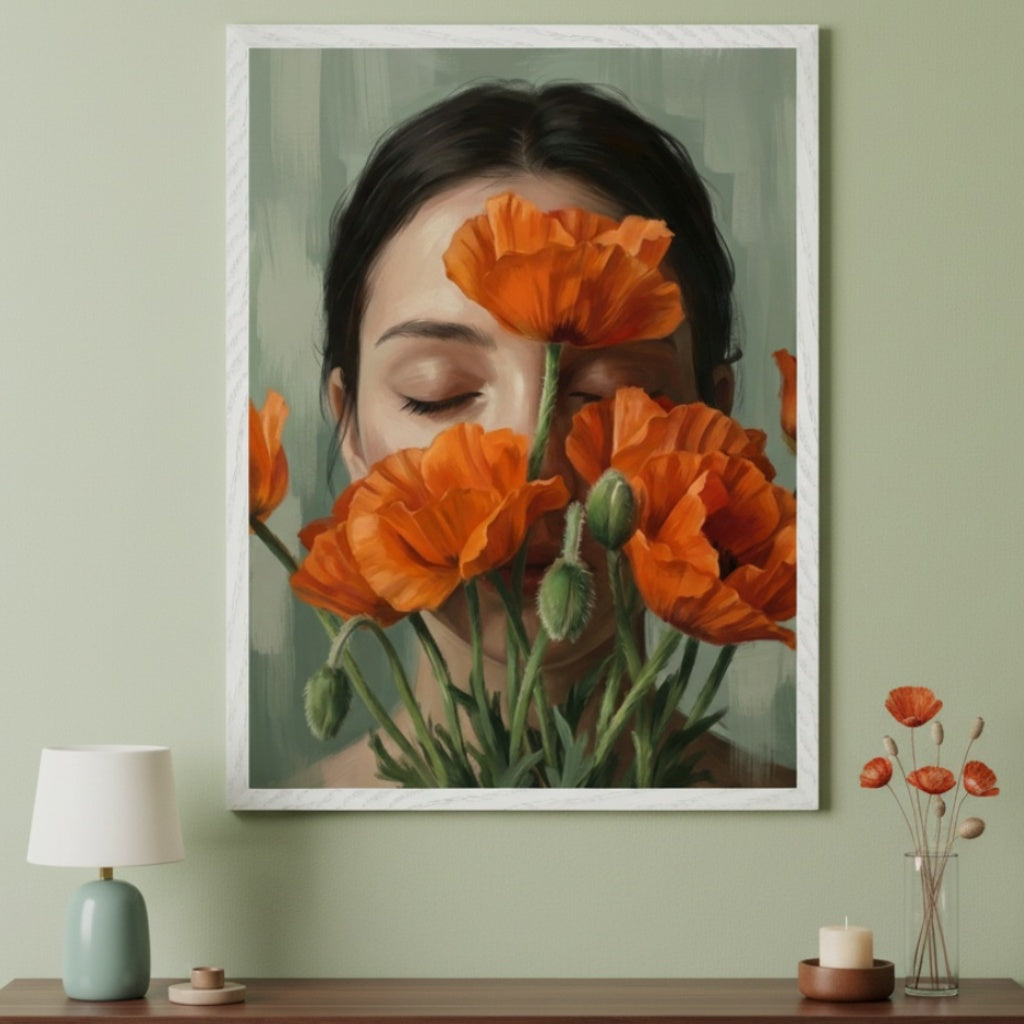 Poppy Muse - Poppies Framed Wall Art for Living Room, Bedroom or Office