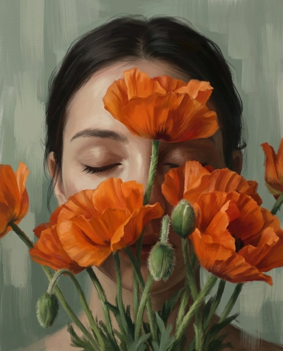 Poppy Muse - Poppies Framed Wall Art for Living Room, Bedroom or Office