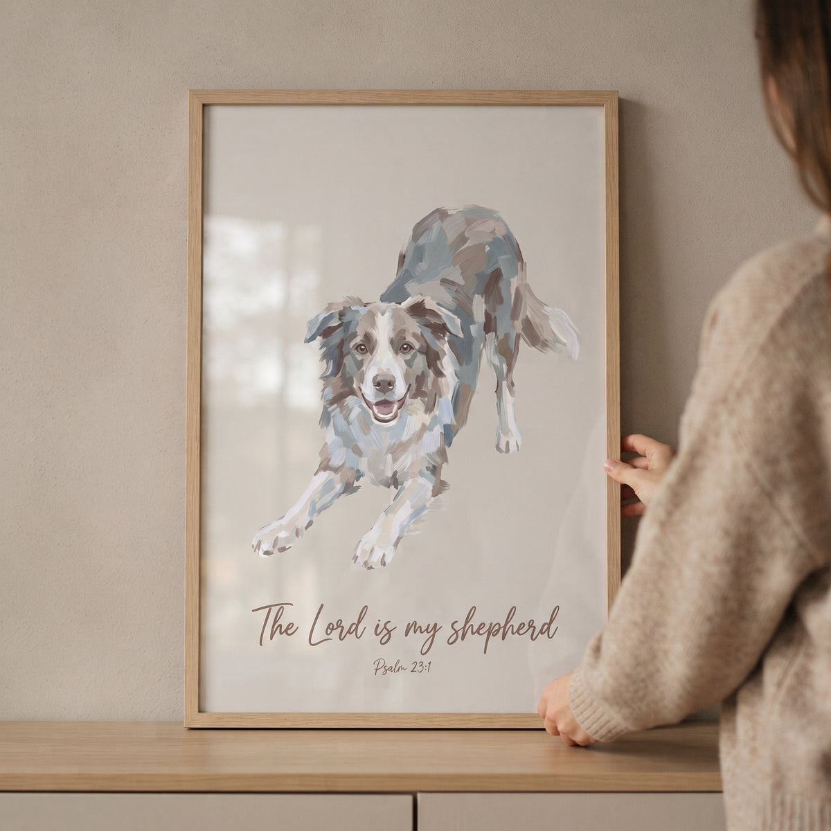 Psalm 23 Border Collie Wall Art - Faithful Shepherd Spirit