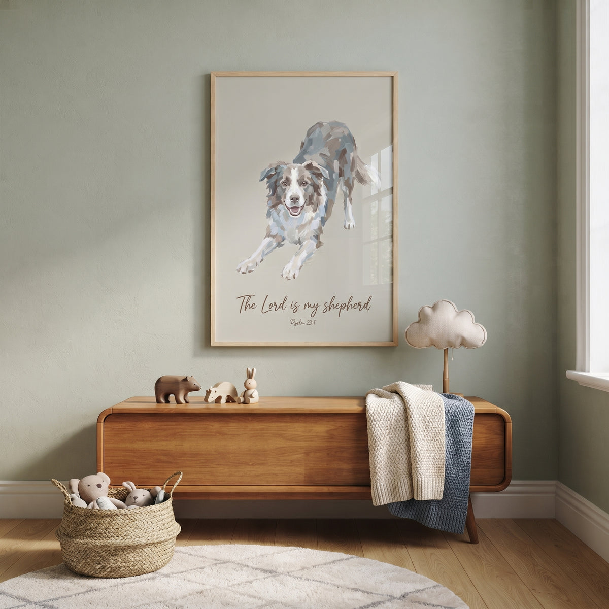 Psalm 23 Border Collie Wall Art - Faithful Shepherd Spirit