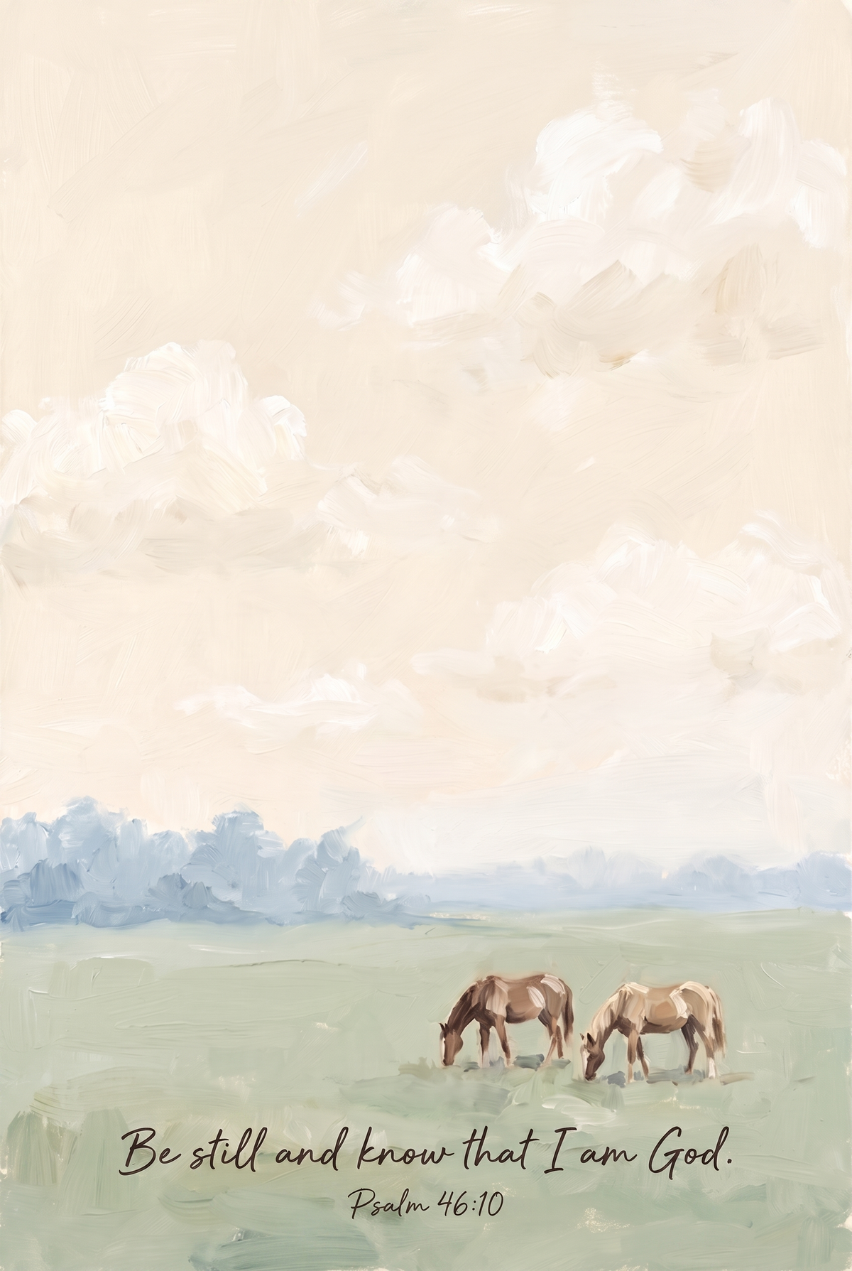 Psalm 46 10 Horse Wall Art - Sacred Stillness Meadow