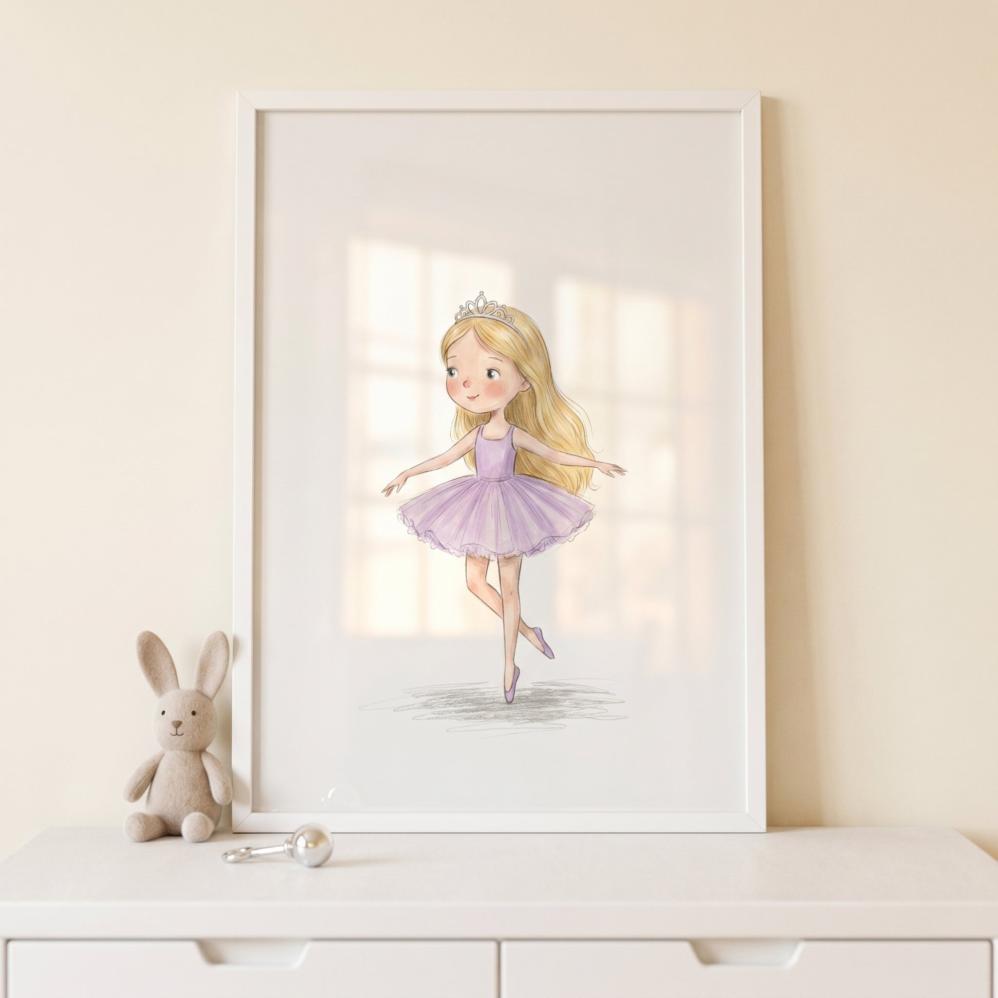 Purple Tutu Ballerina Girl Wall Art - Little Purple Ballerina