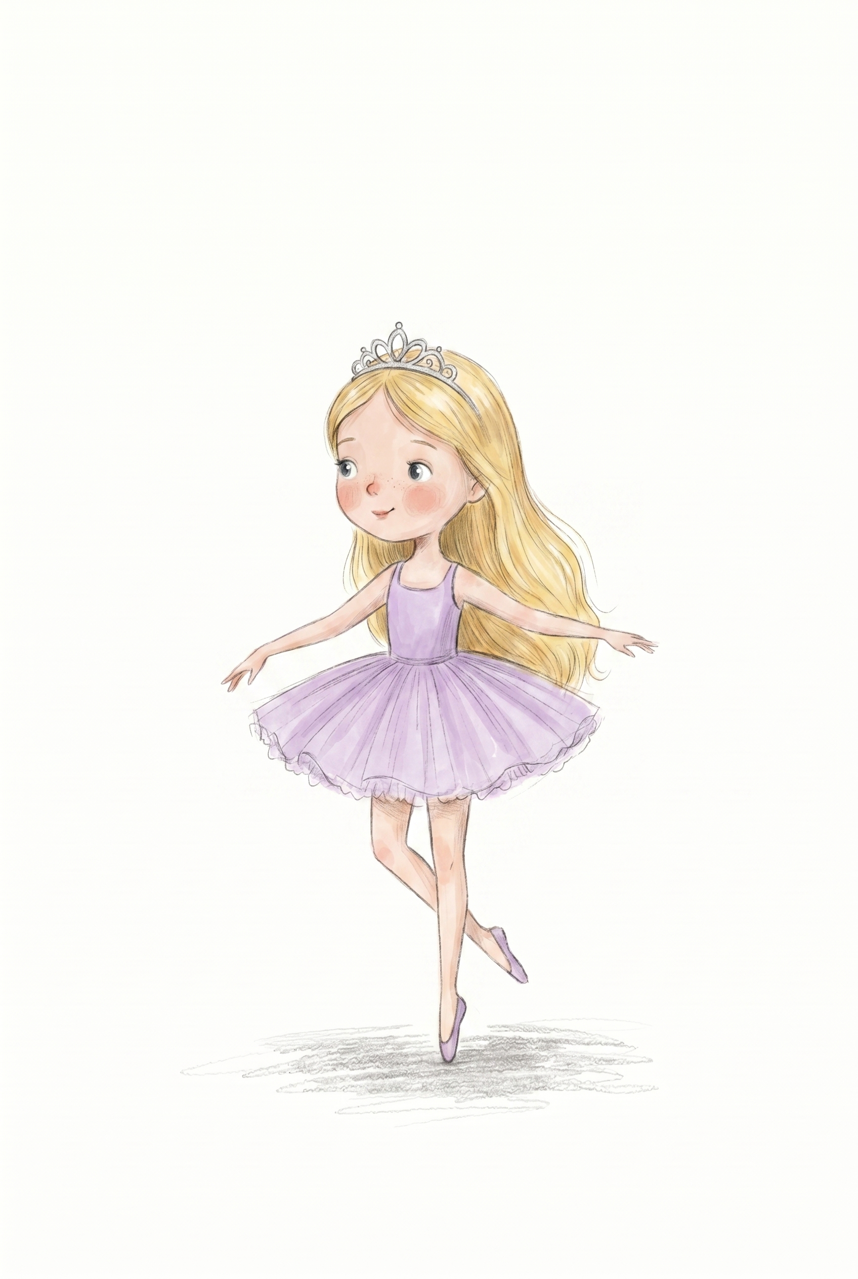 Purple Tutu Ballerina Girl Wall Art - Little Purple Ballerina
