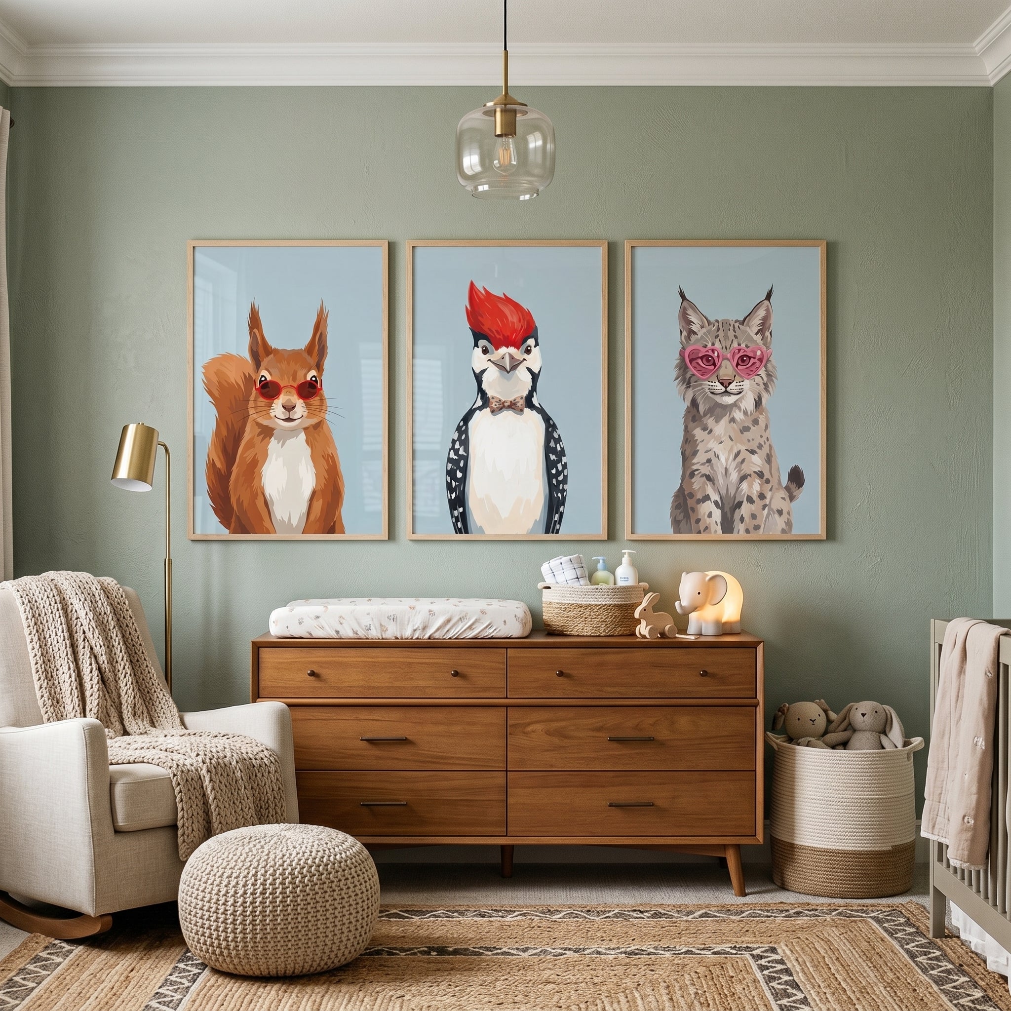 Quirky Accessory Woodland Animal Wall Art Set of 3 - Stylish Forest Friends