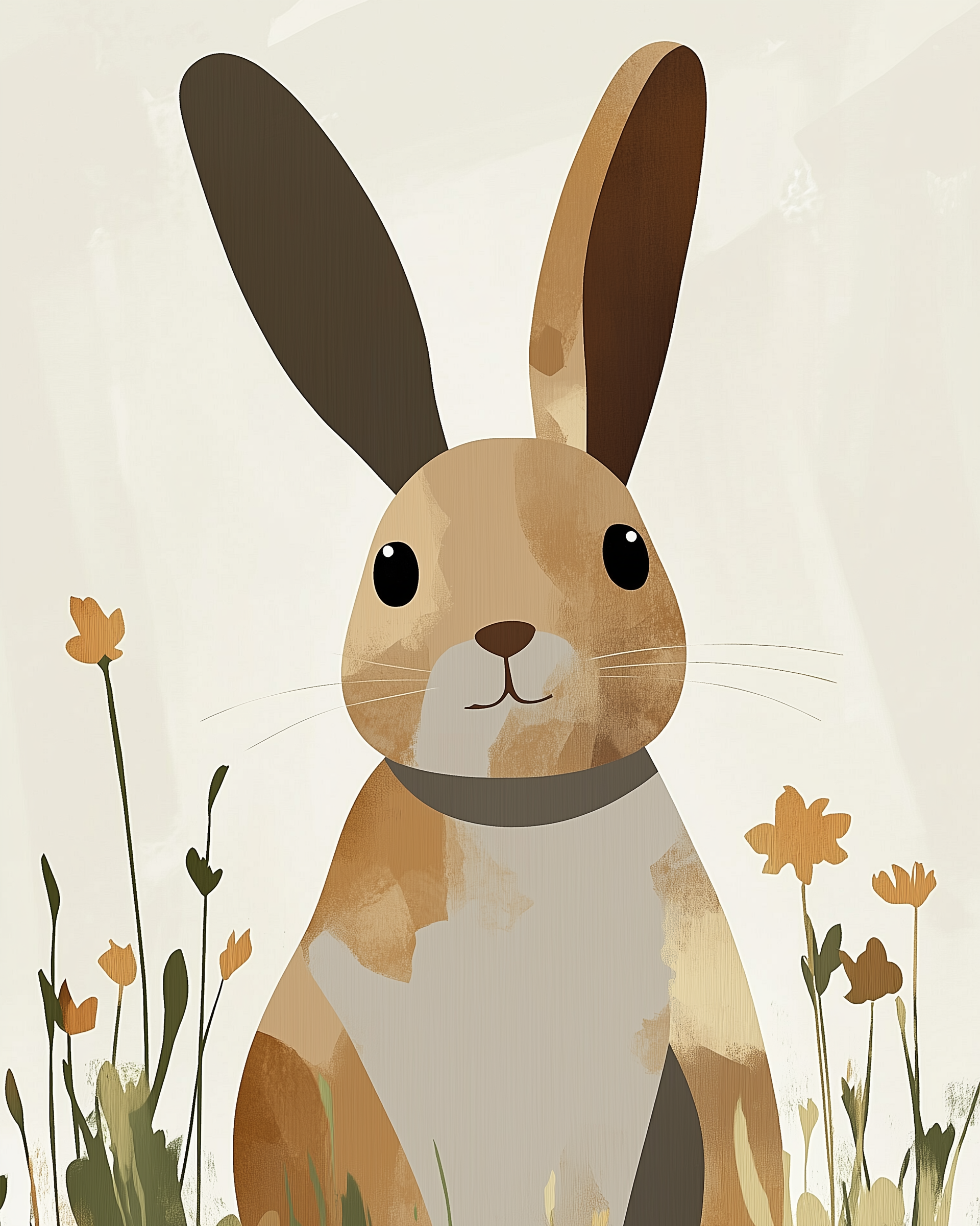 Wildling Wonders Bunny Wall Art for Nursery, Playroom or Kids Bedrooms - Woodland Forest Animal Decor - Sunny Whiskers