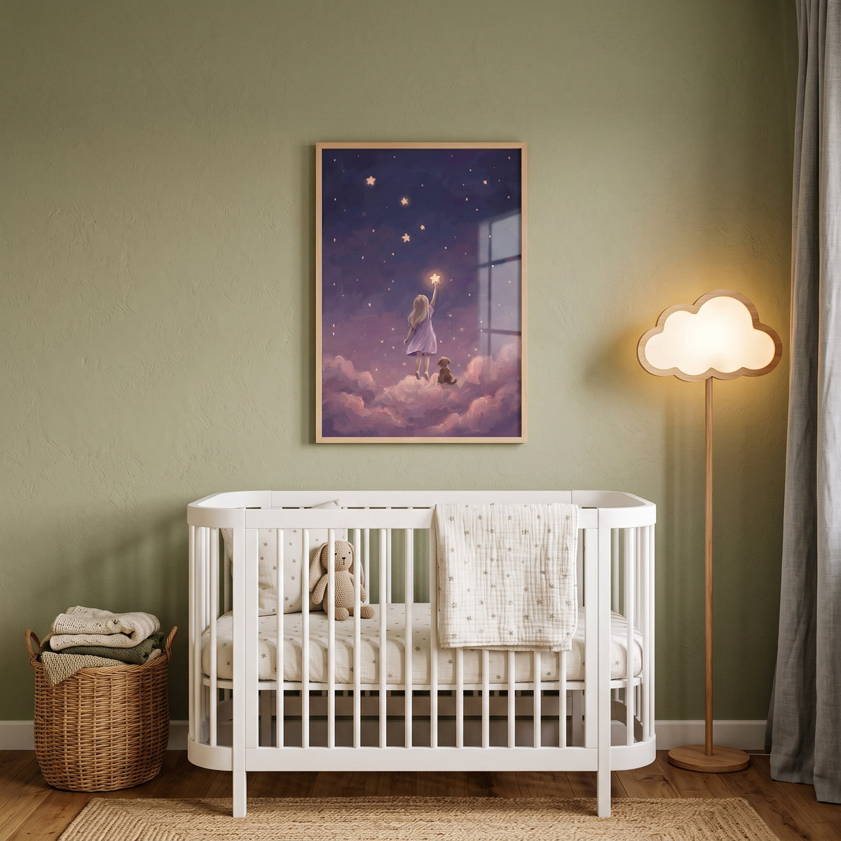 Reaching For Star Girl Space Wall Art - Reaching For Stars