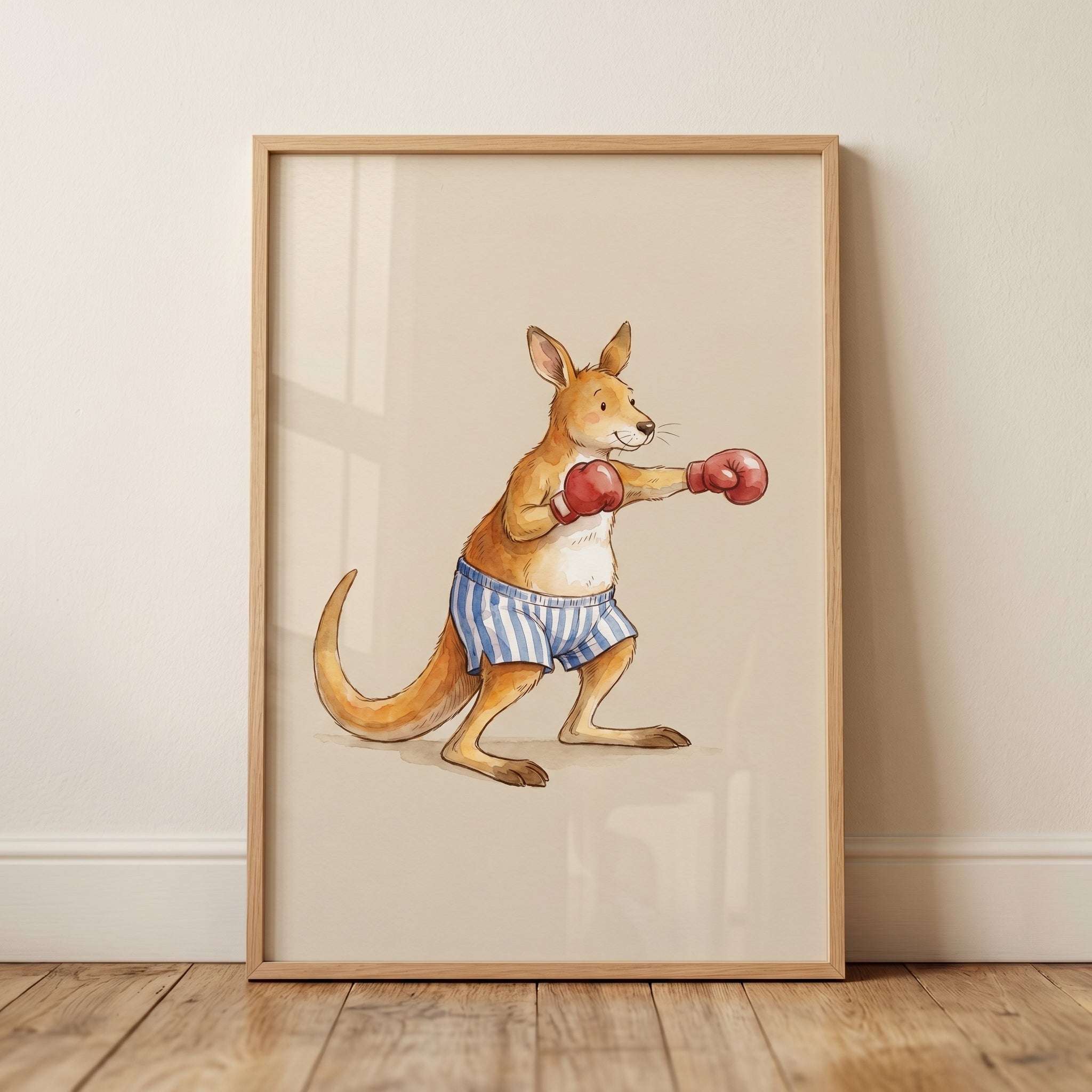 Red Boxing Gloves Kangaroo Wall Art - The Boxing Kangaroo