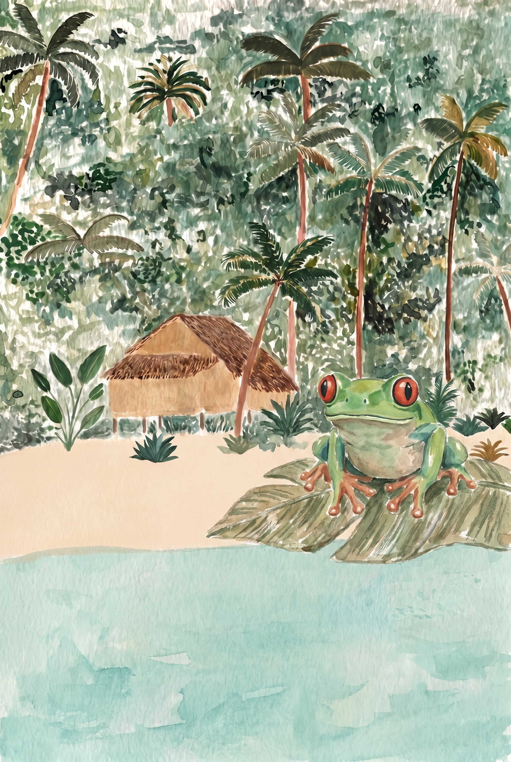 Red Eyed Tree Frog Wall Art - Tropical Frog Paradise