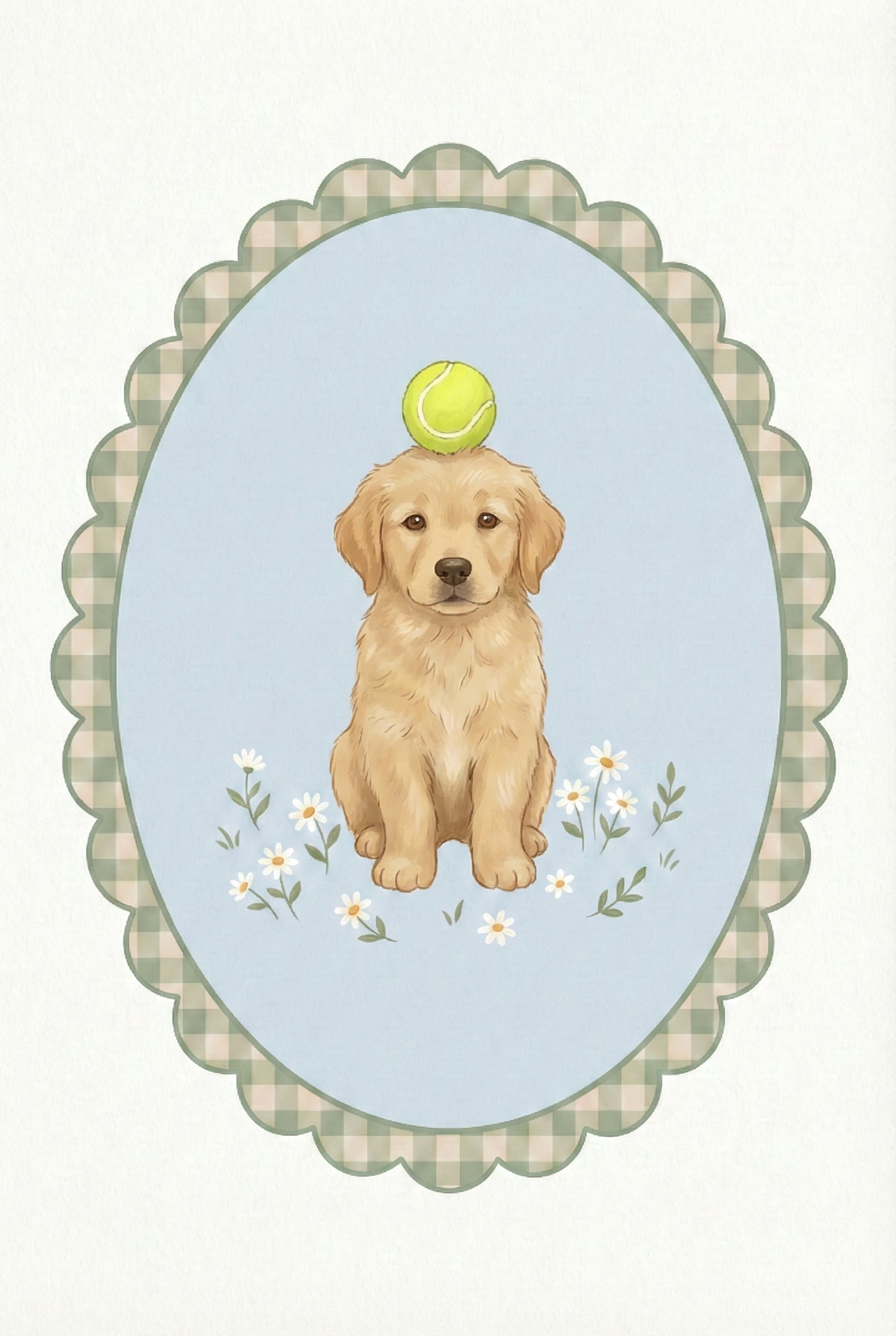 Retriever Kids Room Wall Art - Golden Puppy Balance