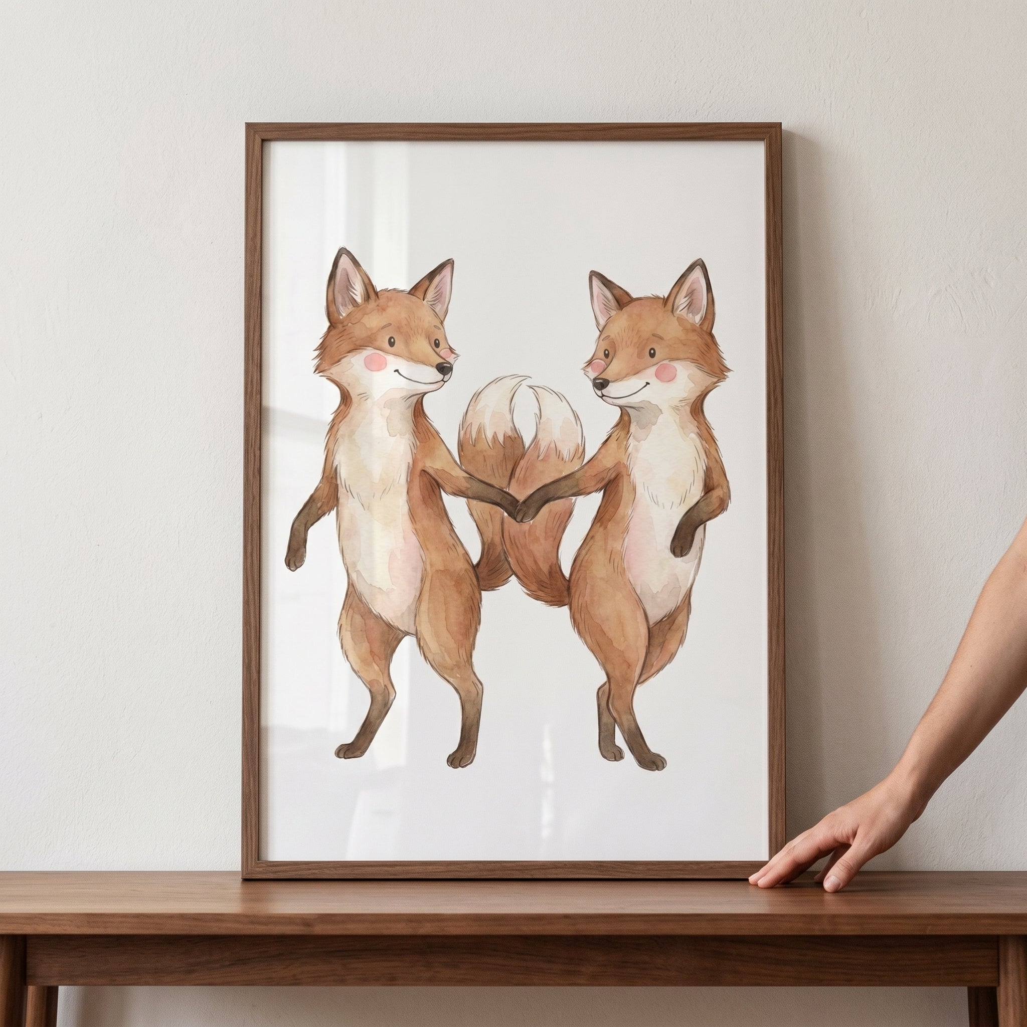 Rosy Cheek Dancing Fox Print - Dancing Fox Duo