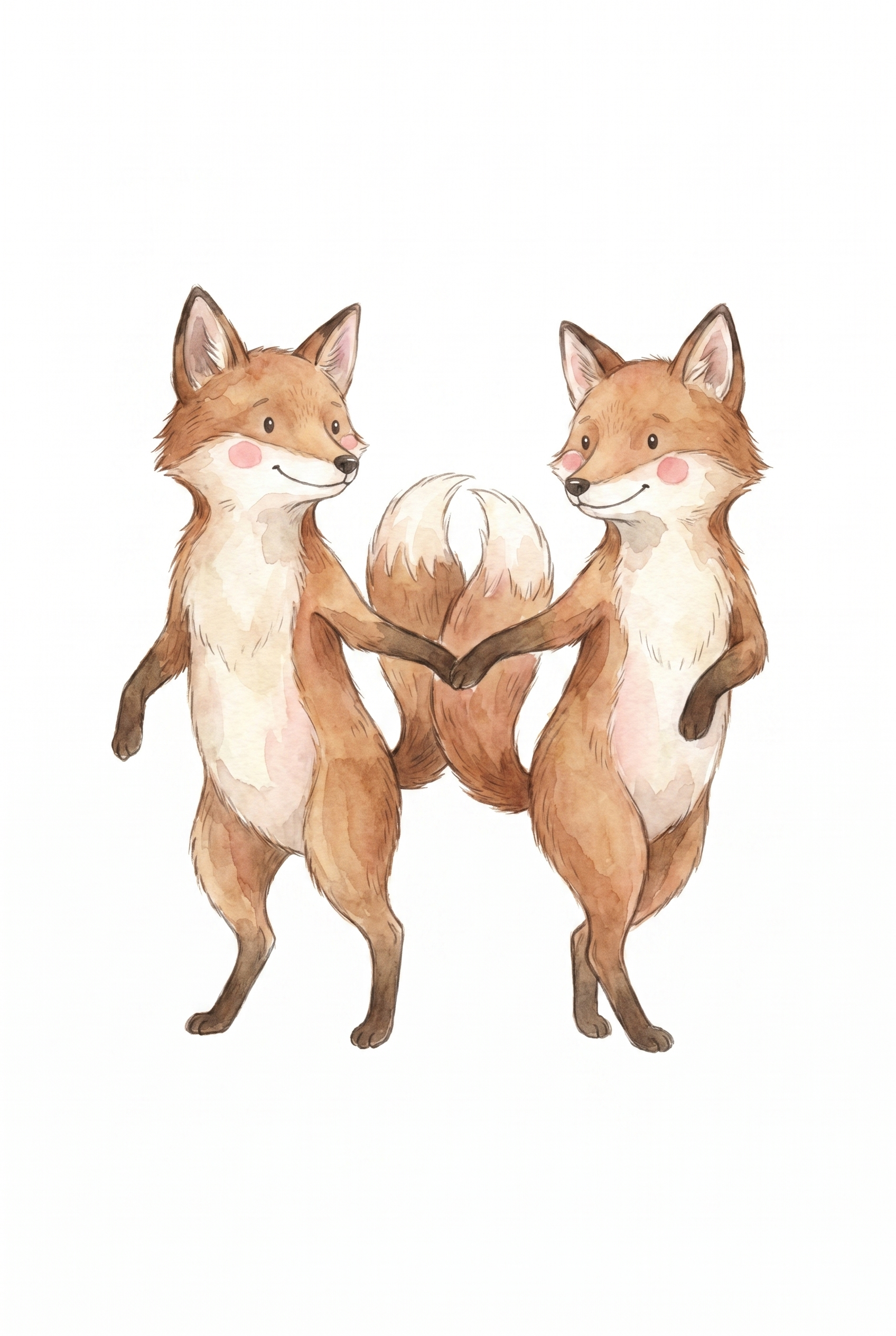Rosy Cheek Dancing Fox Print - Dancing Fox Duo