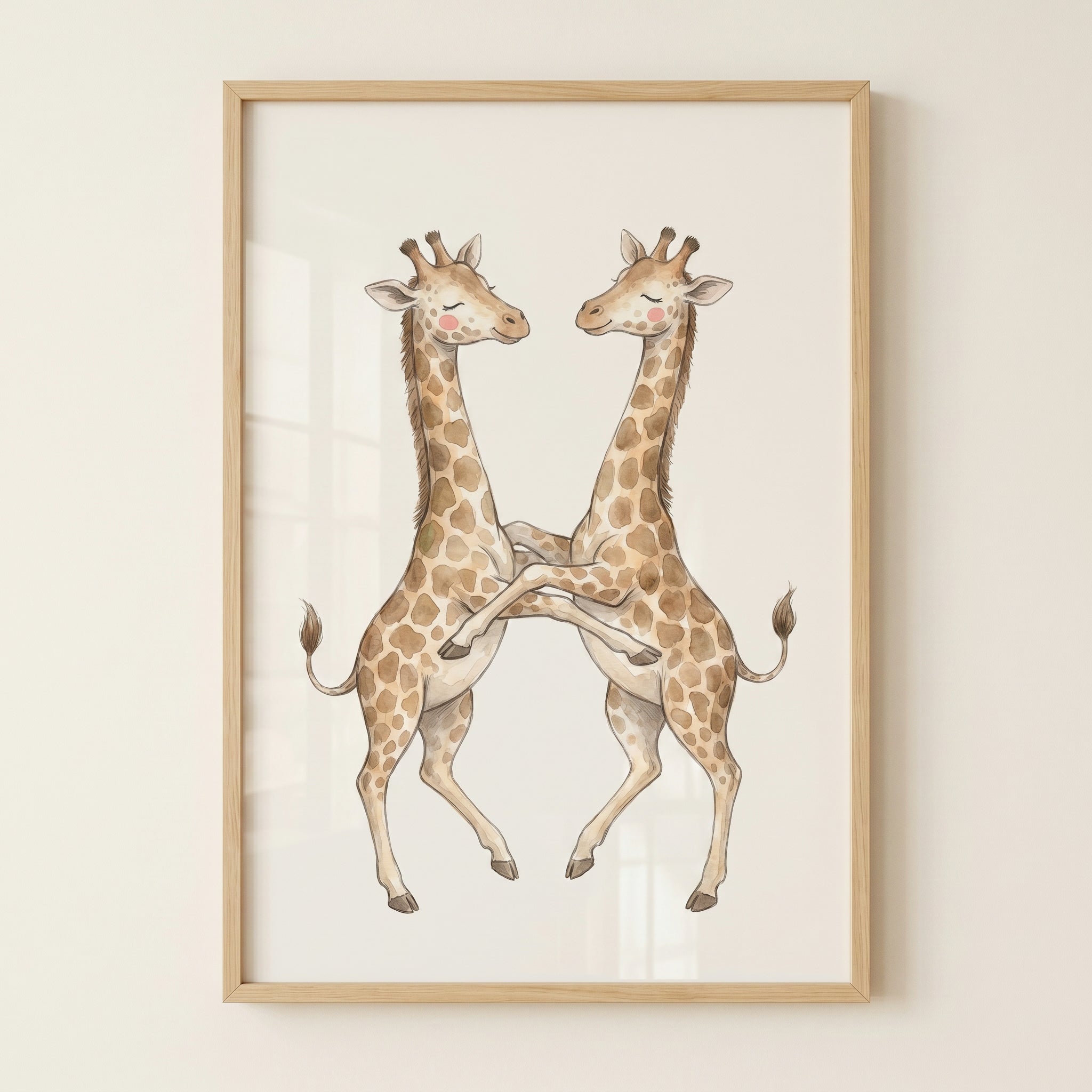 Rosy Cheek Dancing Giraffes Wall Art - Dancing Giraffes