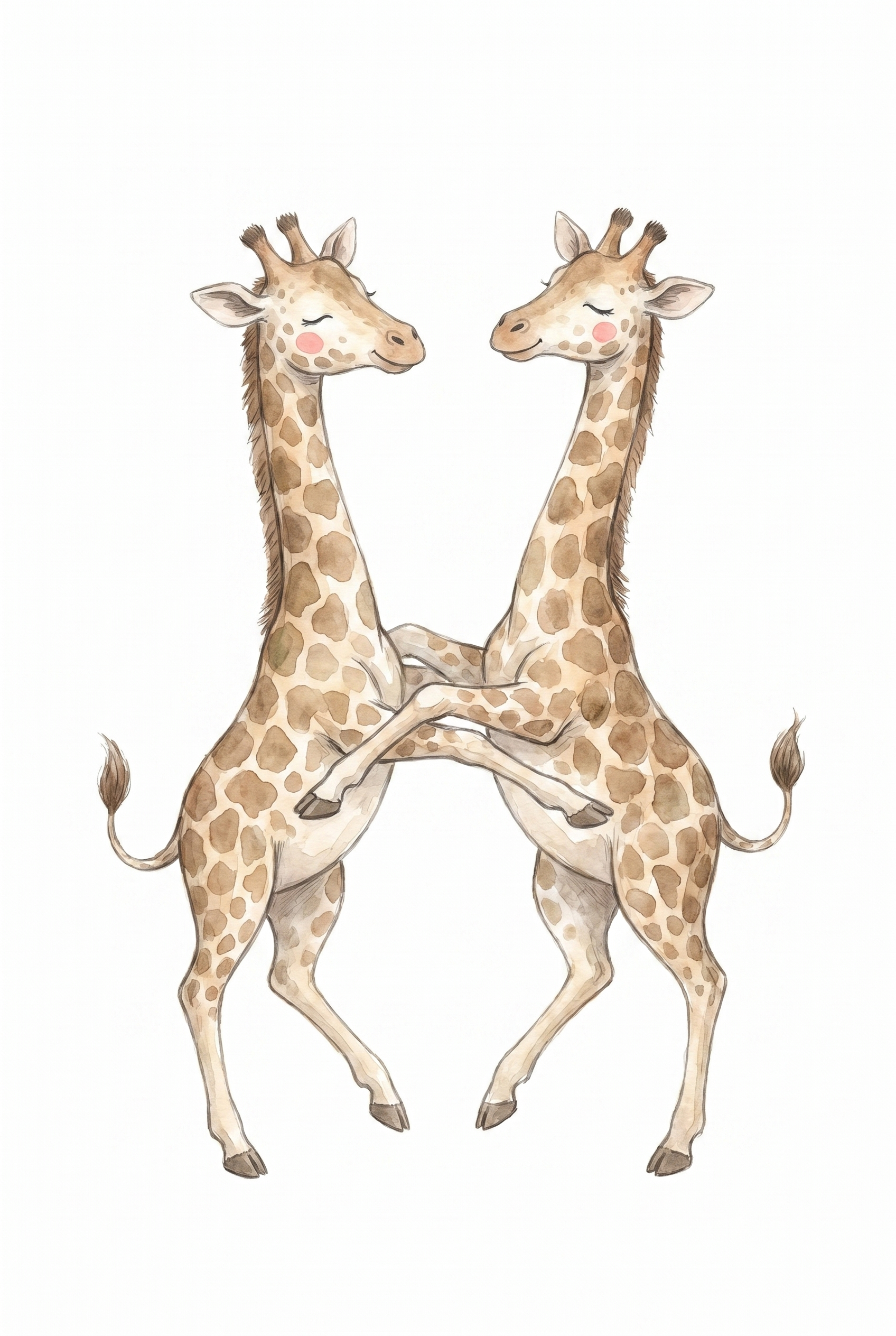Rosy Cheek Dancing Giraffes Wall Art - Dancing Giraffes