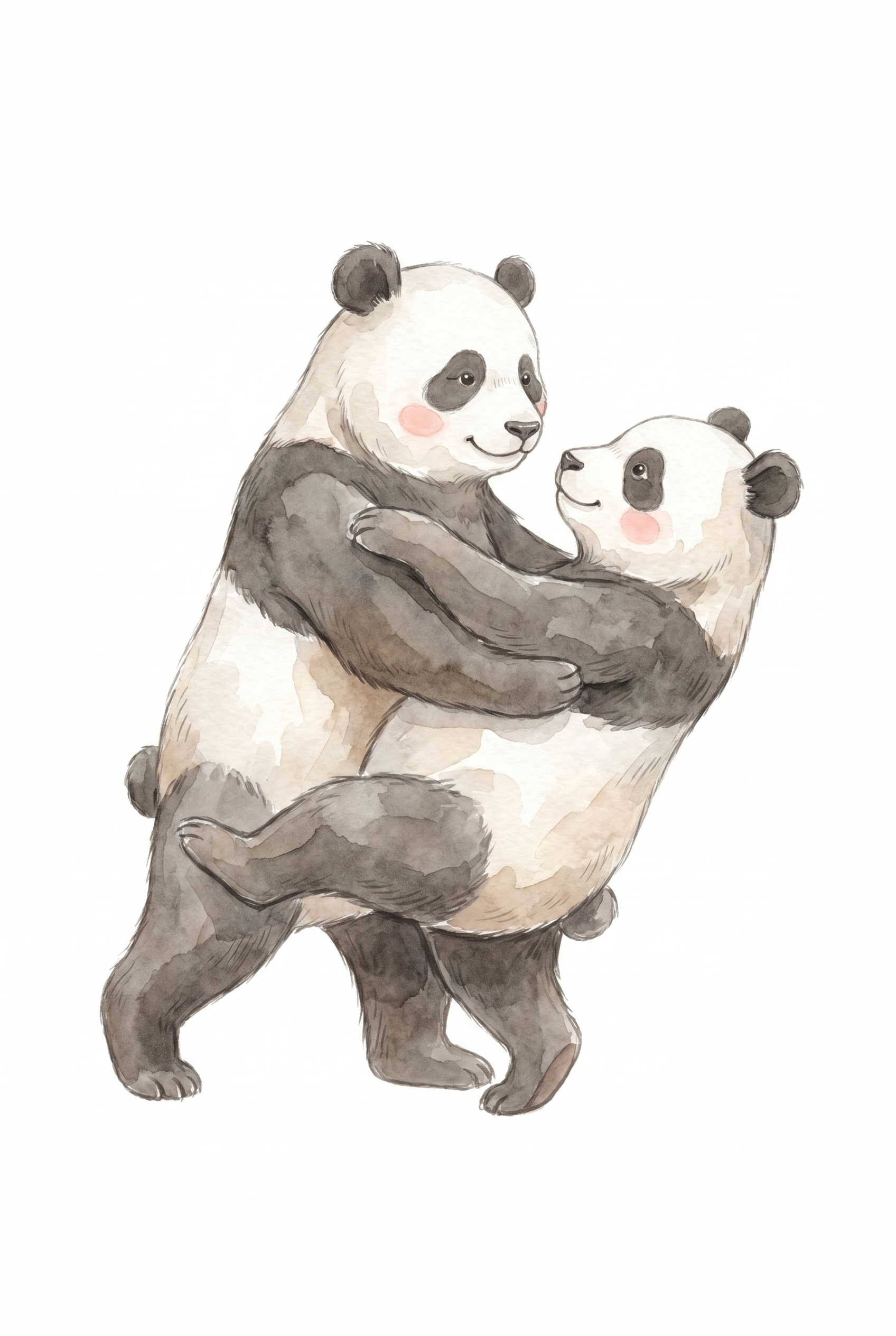 Rosy Cheek Dancing Panda Artwork - Dancing Panda Duo