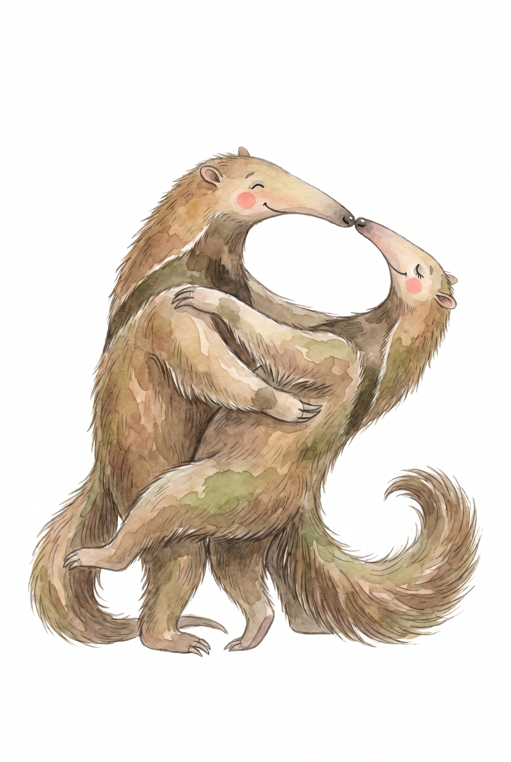 Rosy Cheek Hugging Anteaters Wall Art - Wildwood Waltz